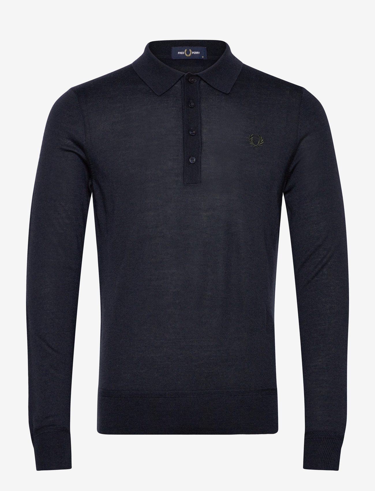 Fred Perry - FINE KNIT LONG SHIRT SHIRT - stickade pikéer - navy - 0