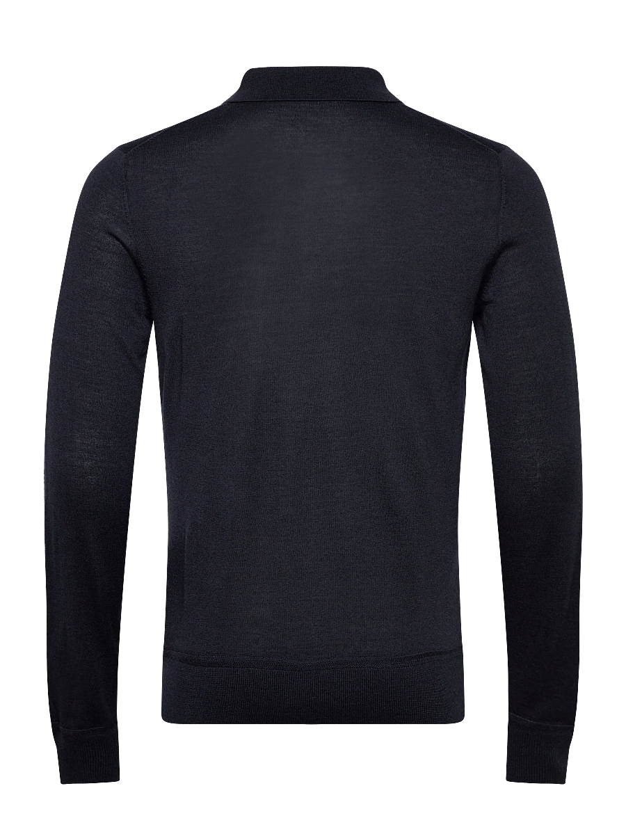 Fred Perry - FINE KNIT LONG SHIRT SHIRT - langärmelige strick-polohemden - navy - 2