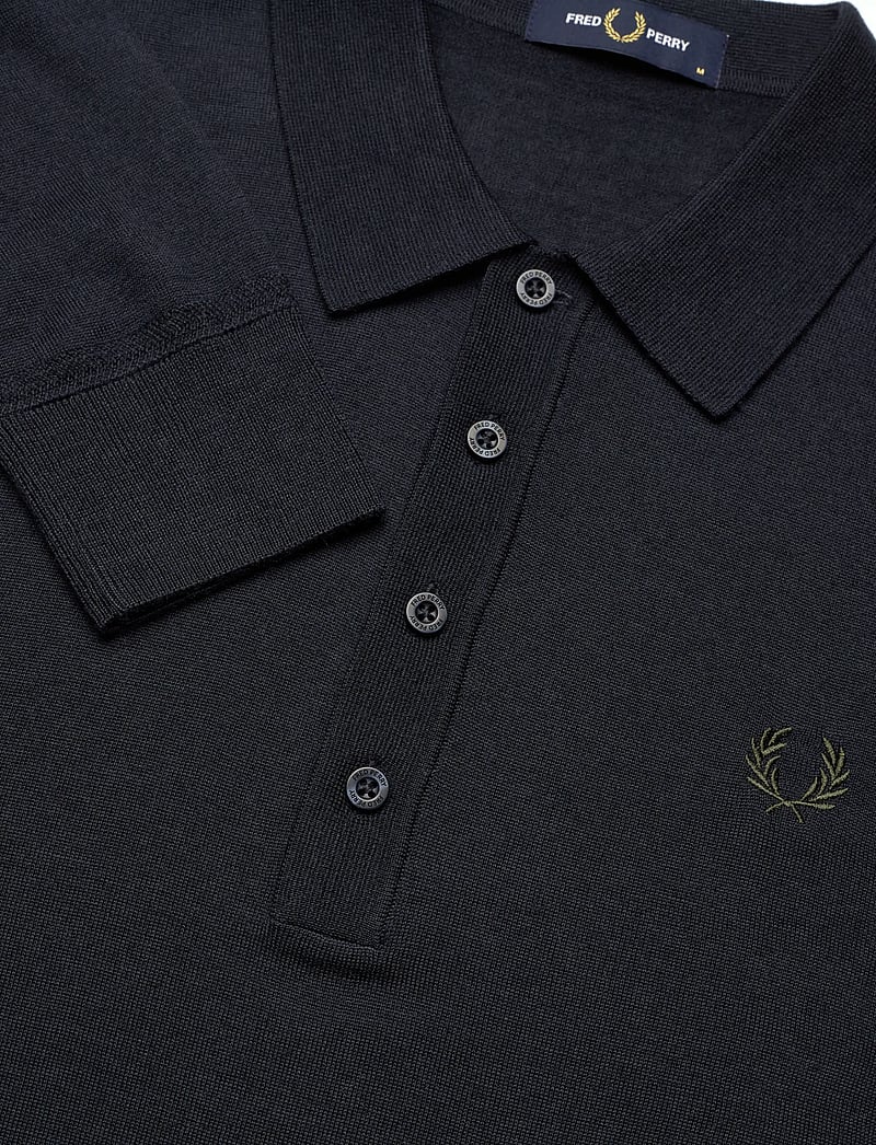 Fred Perry - FINE KNIT LONG SHIRT SHIRT - stickade pikéer - navy - 2