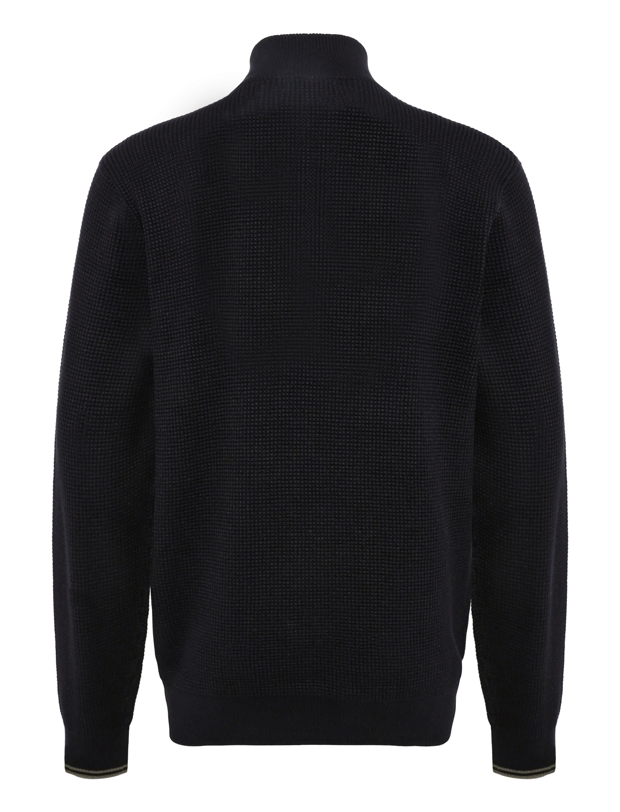 Fred Perry - WAFFLE STITCH HALF ZIP JMPR - black - 2