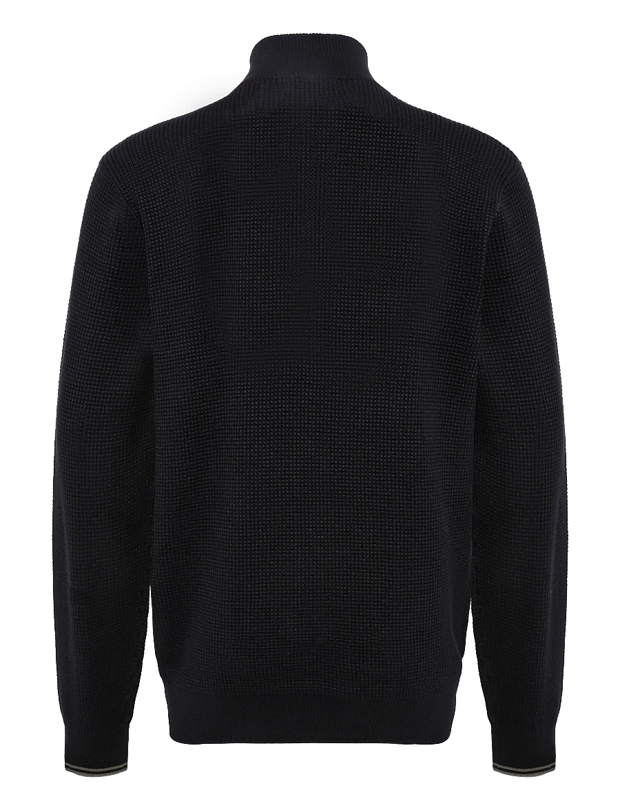 Fred Perry - WAFFLE STITCH HALF ZIP JMPR - pullover mit halbem reißverschluss - black - 2