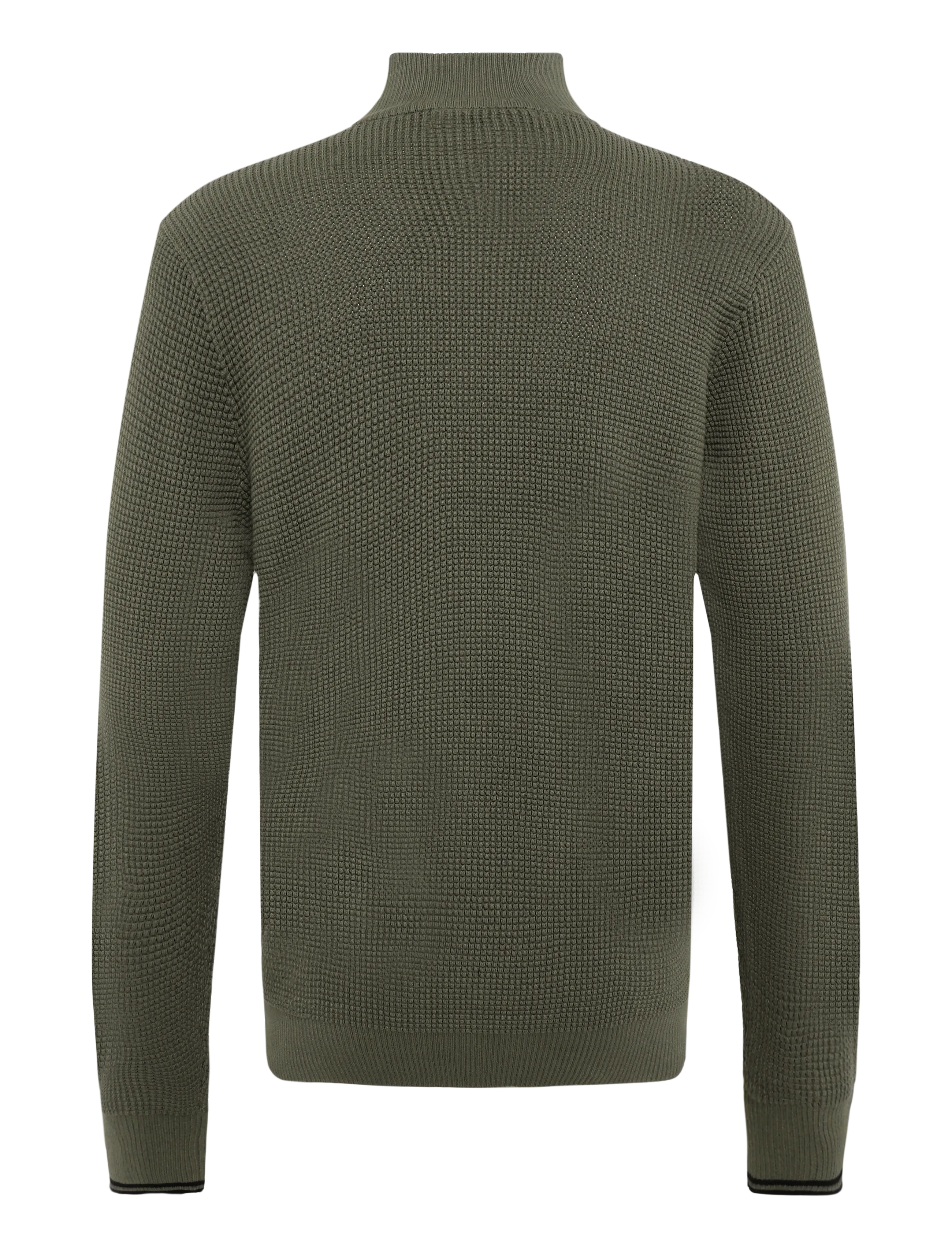 Fred Perry - WAFFLE STITCH HALF ZIP JMPR - halfzip strik - lrl wrth green - 1