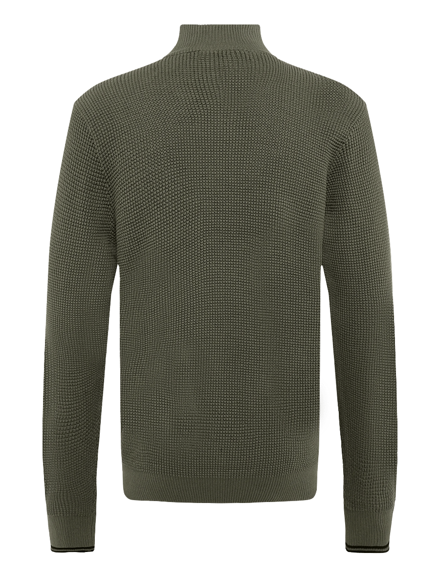 Fred Perry - WAFFLE STITCH HALF ZIP JMPR - pullover mit halbem reißverschluss - lrl wrth green - 1
