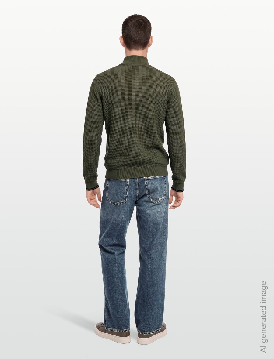 Fred Perry - WAFFLE STITCH HALF ZIP JMPR - pullover mit halbem reißverschluss - lrl wrth green - 4