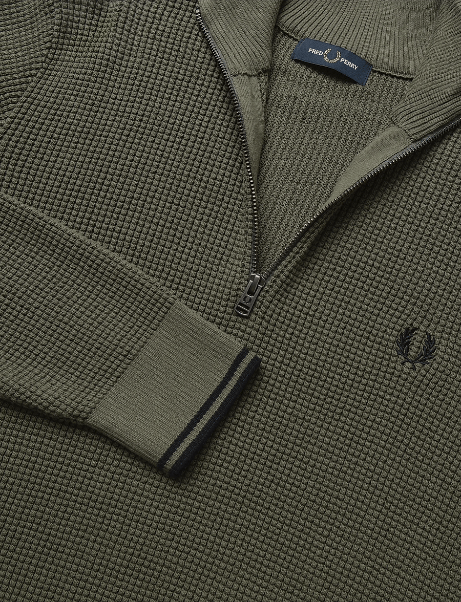 Fred Perry - WAFFLE STITCH HALF ZIP JMPR - pullover mit halbem reißverschluss - lrl wrth green - 2