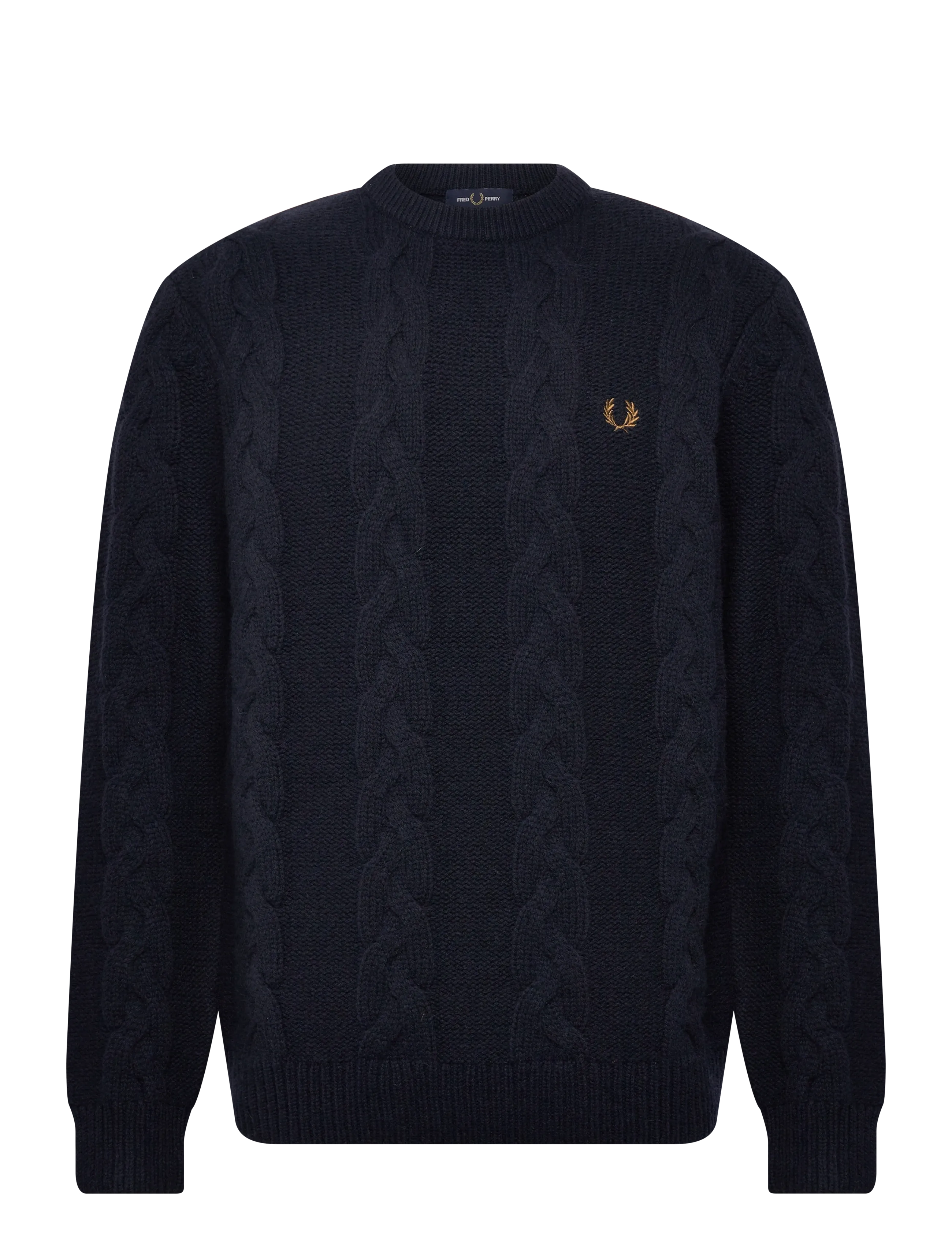 Fred Perry CHUNKY CABLE KNIT JMPR - Kläder - NAVY / navy