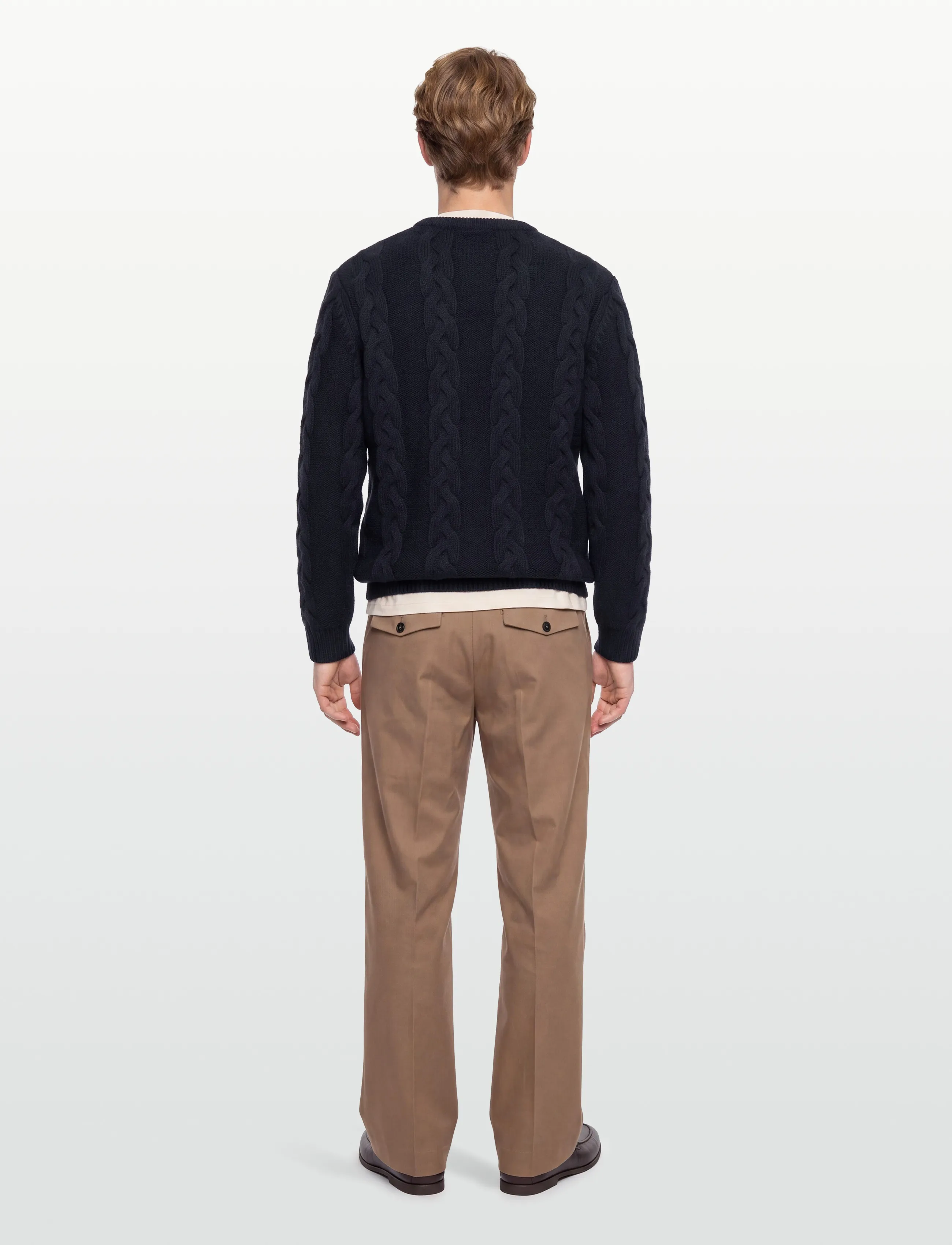 Fred Perry - CHUNKY CABLE KNIT JMPR - rund hals - navy - 4