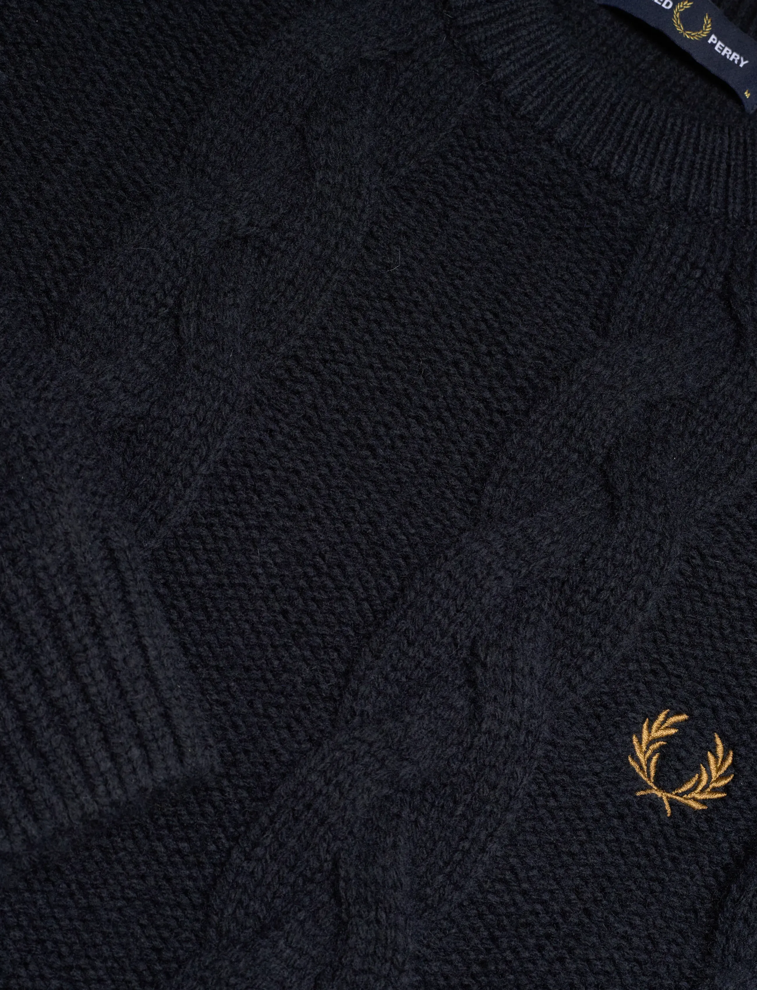 Fred Perry - CHUNKY CABLE KNIT JMPR - kudumid - navy - 2