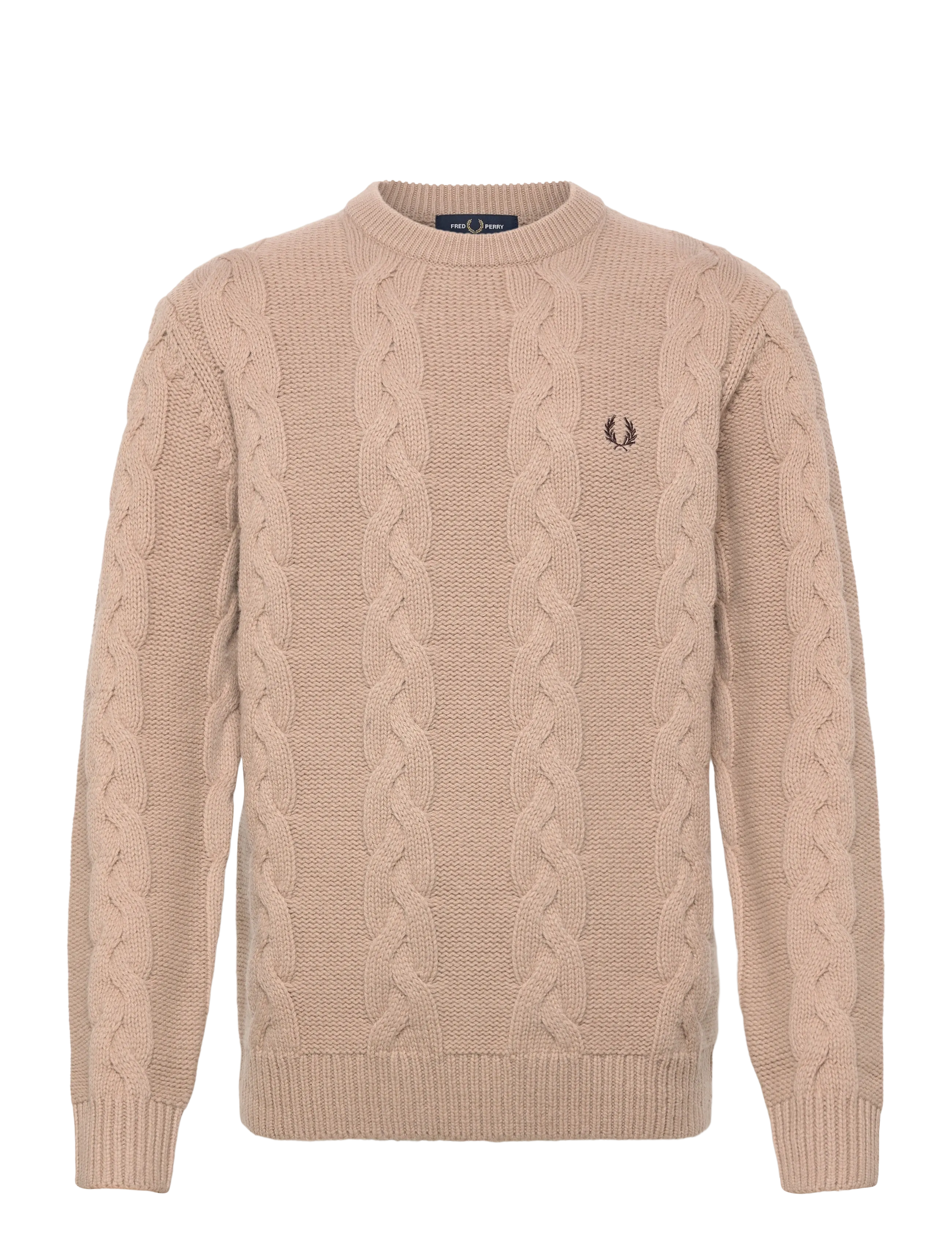 FRED PERRY Chunky Cable Knit Jmpr Beige - XXL - Herren