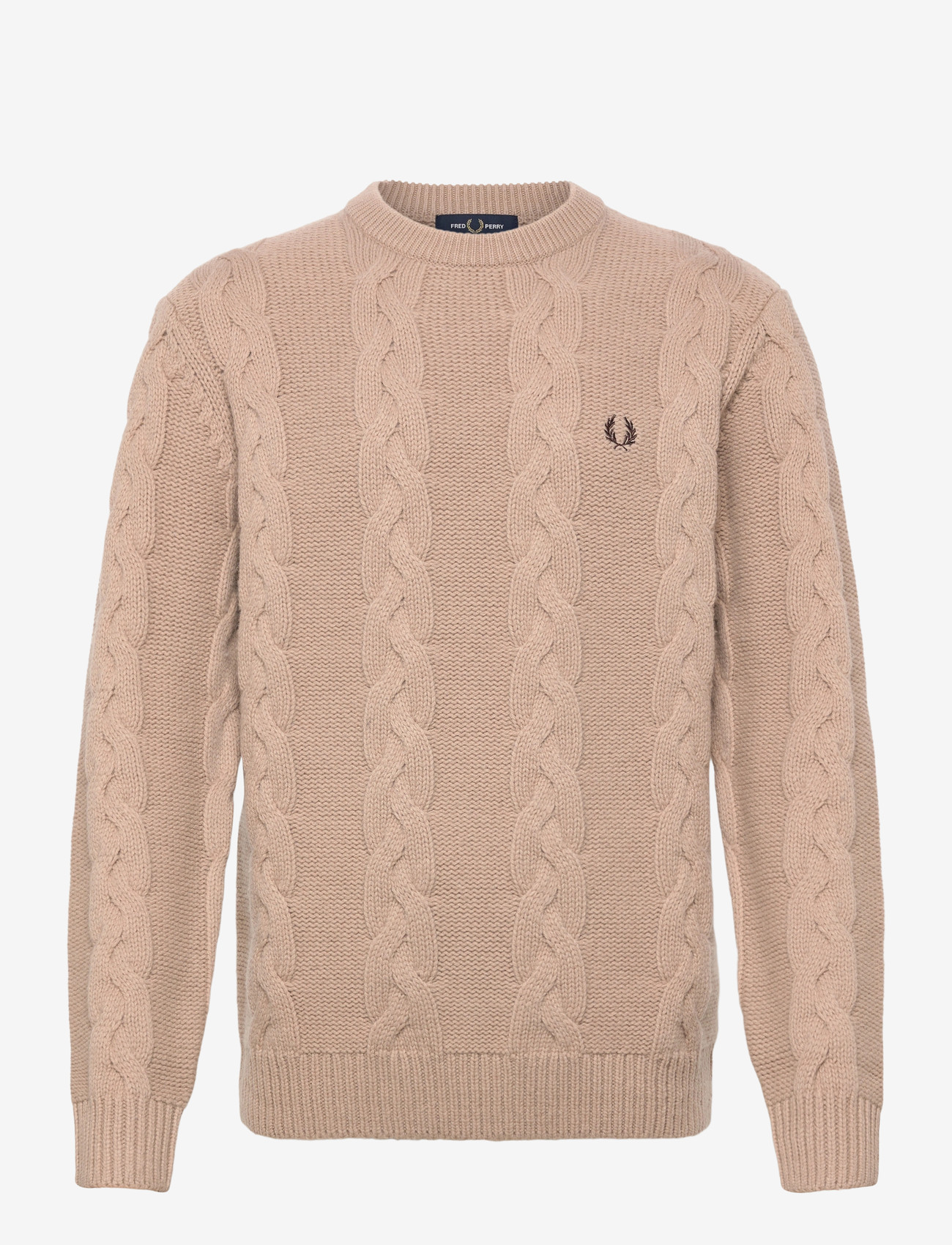 Fred Perry - CHUNKY CABLE KNIT JMPR - rundhalsad - warm oat - 0