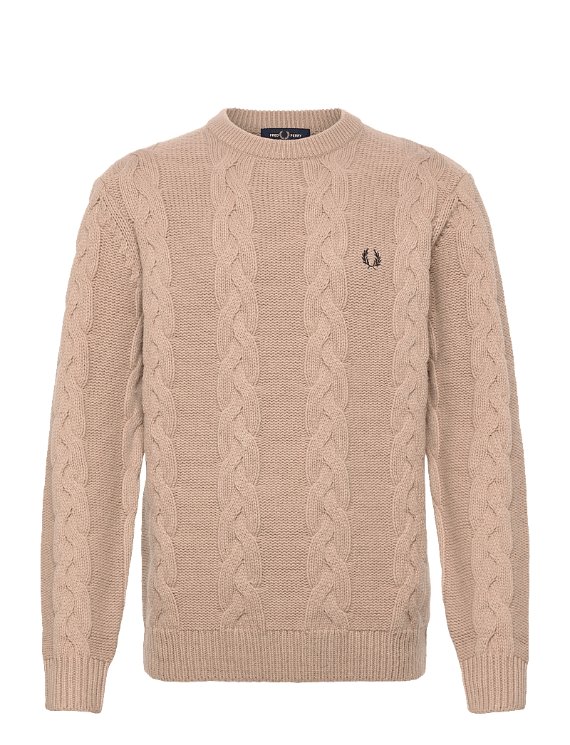 Fred Perry - CHUNKY CABLE KNIT JMPR - rundhalsad - warm oat - 0