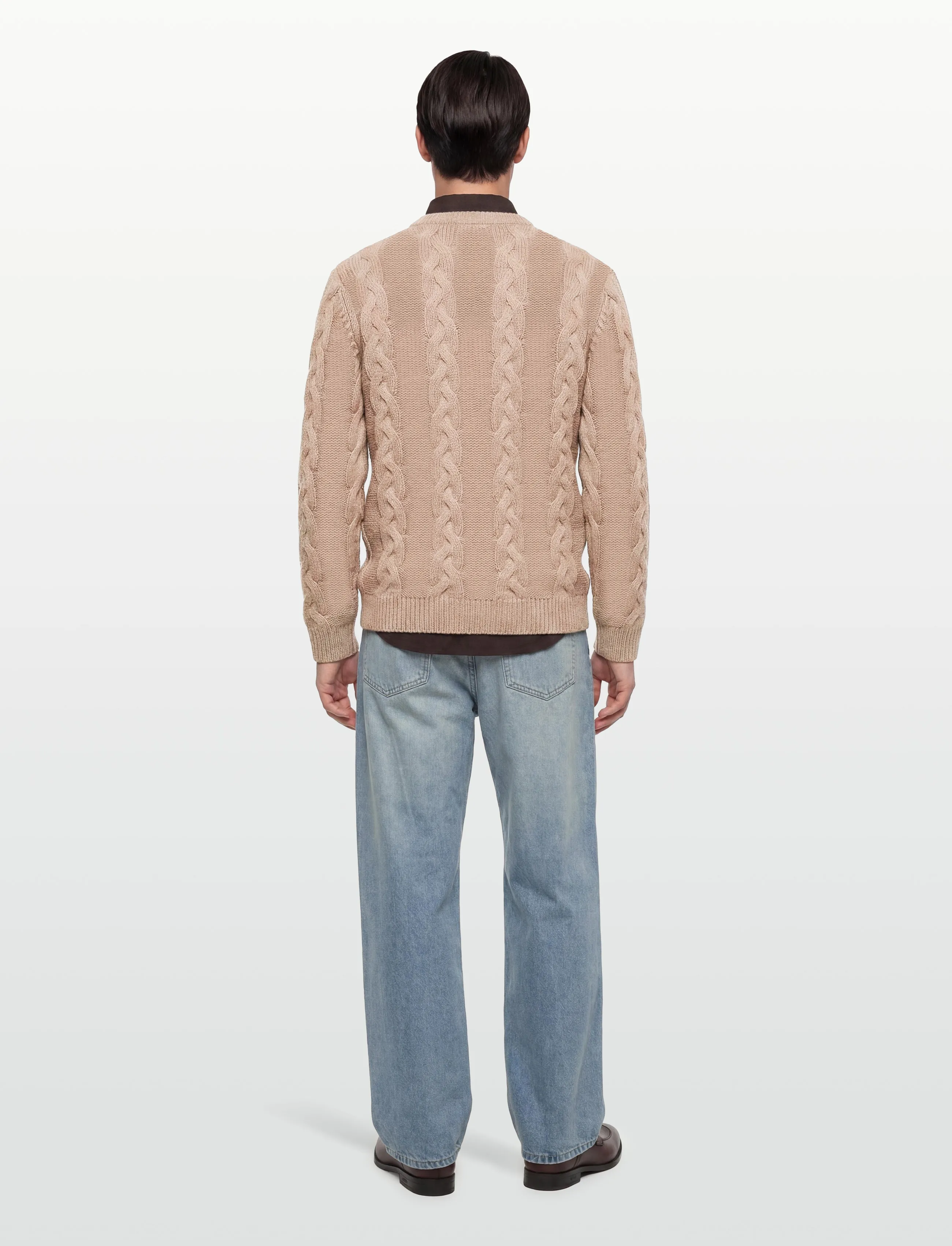 Fred Perry - CHUNKY CABLE KNIT JMPR - stickade basplagg - warm oat - 4