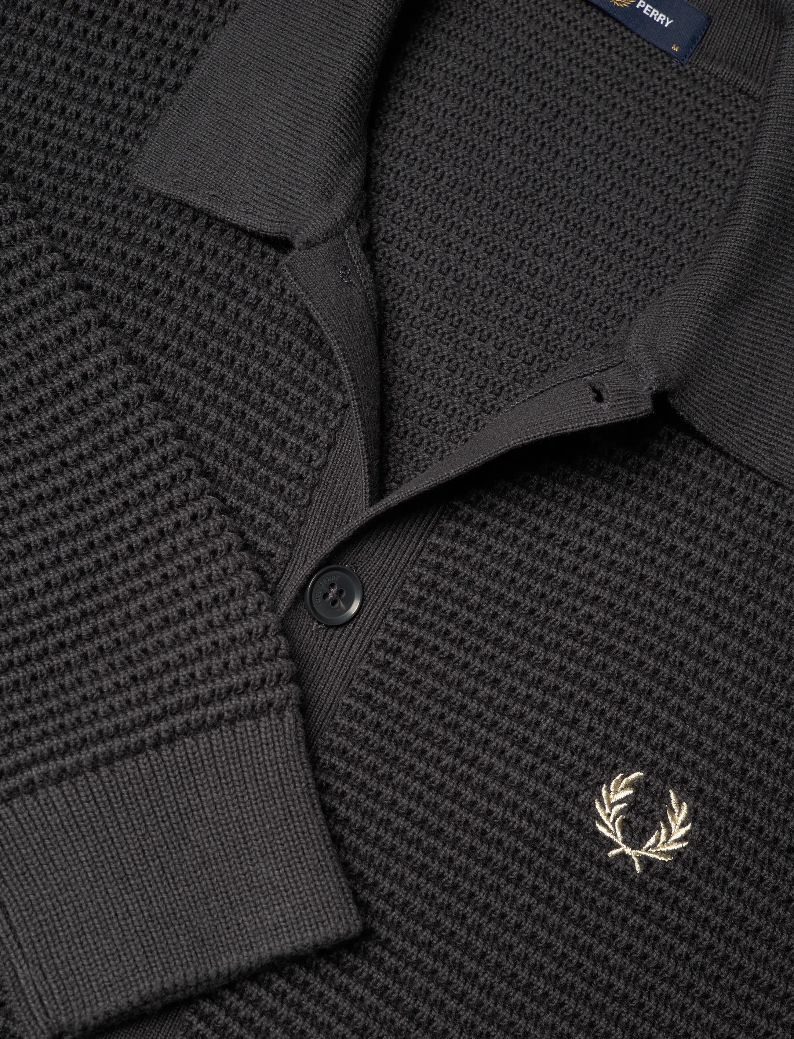 Fred Perry - POINTELLE BUTTON T CRDGN - strickmode - anchor grey - 2