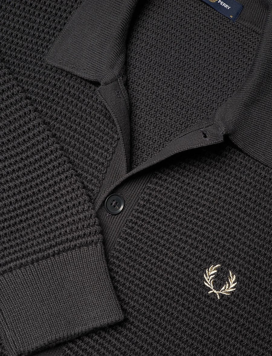 Fred Perry - POINTELLE BUTTON T CRDGN - strickjacken - anchor grey - 5