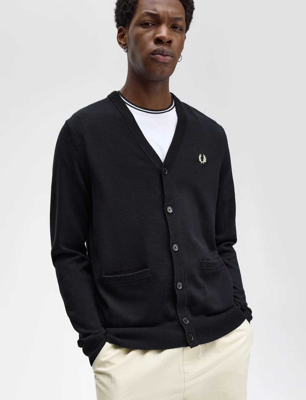 Fred Perry - CLASSIC CARDIGAN - cardigans - black - 4