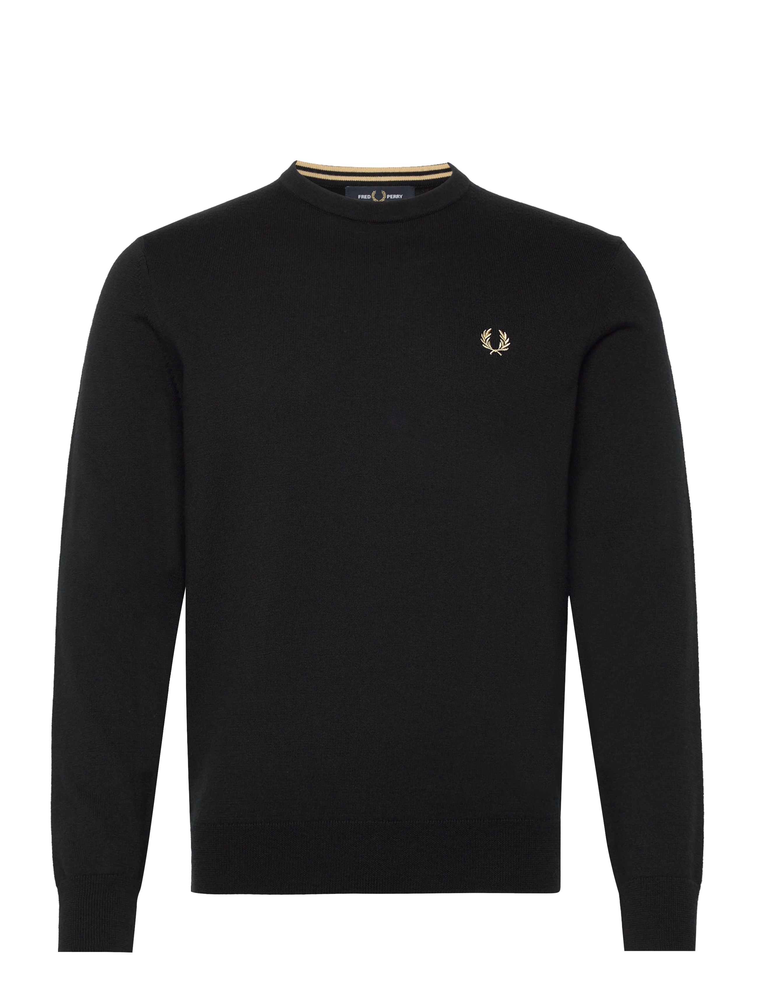 Fred Perry Classic C/N Jumper, L, Black, Strik > Runde Halse, Herre