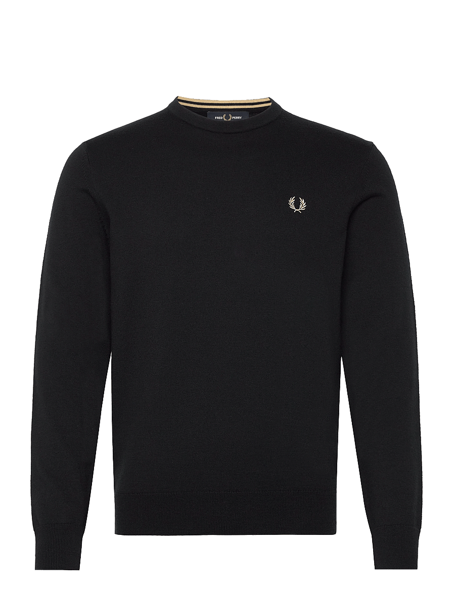 Fred Perry - CLASSIC C/N JUMPER - Ümara kaelusega - black - 0