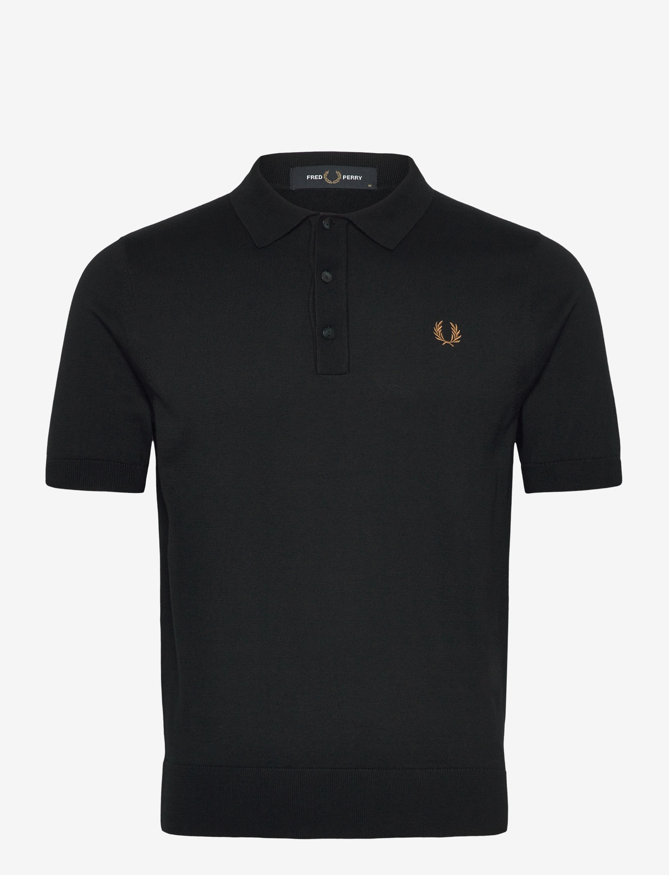 Fred Perry - COTTON KNITTED SHIRT - knitted polos - black - 0