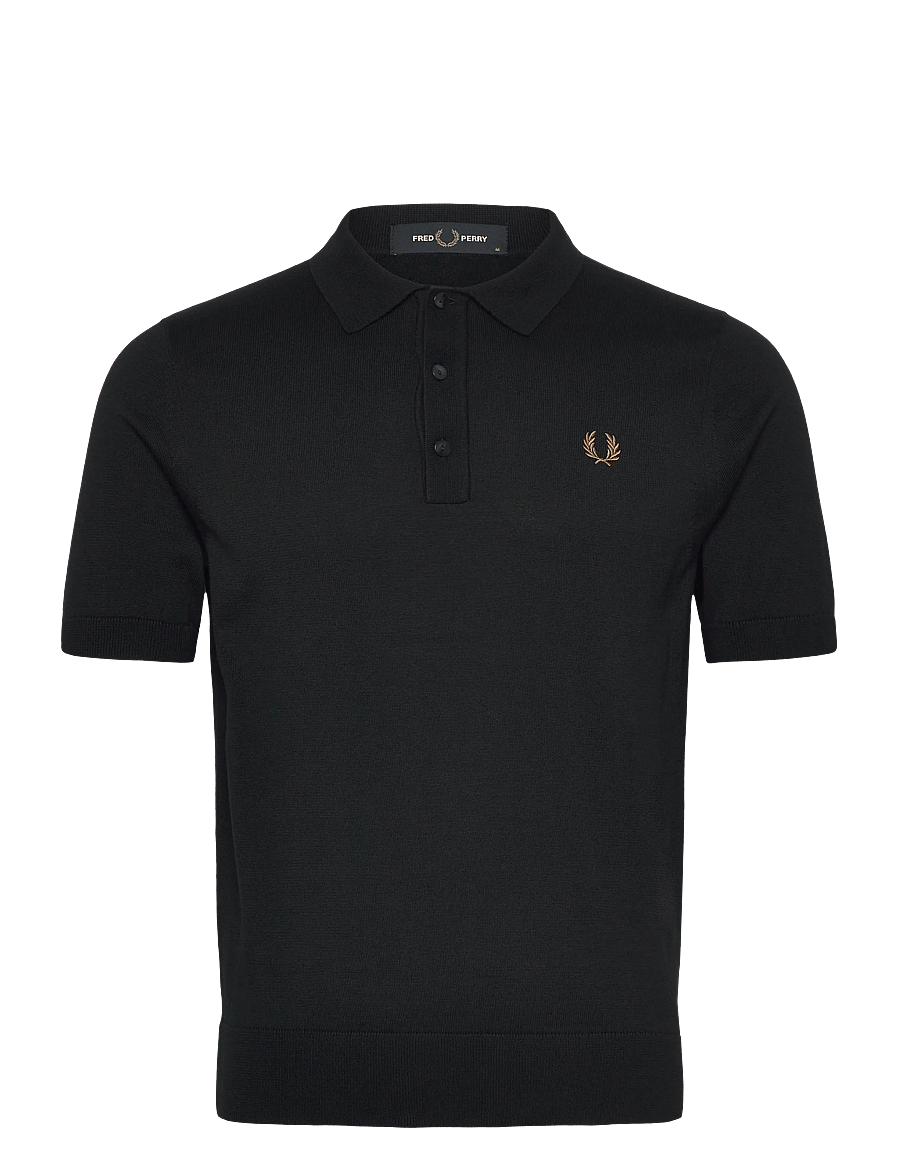 Fred Perry - COTTON KNITTED SHIRT - kootud polosärgid - black - 1