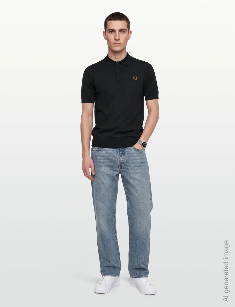 Fred Perry - COTTON KNITTED SHIRT - kootud polosärgid - black - 0