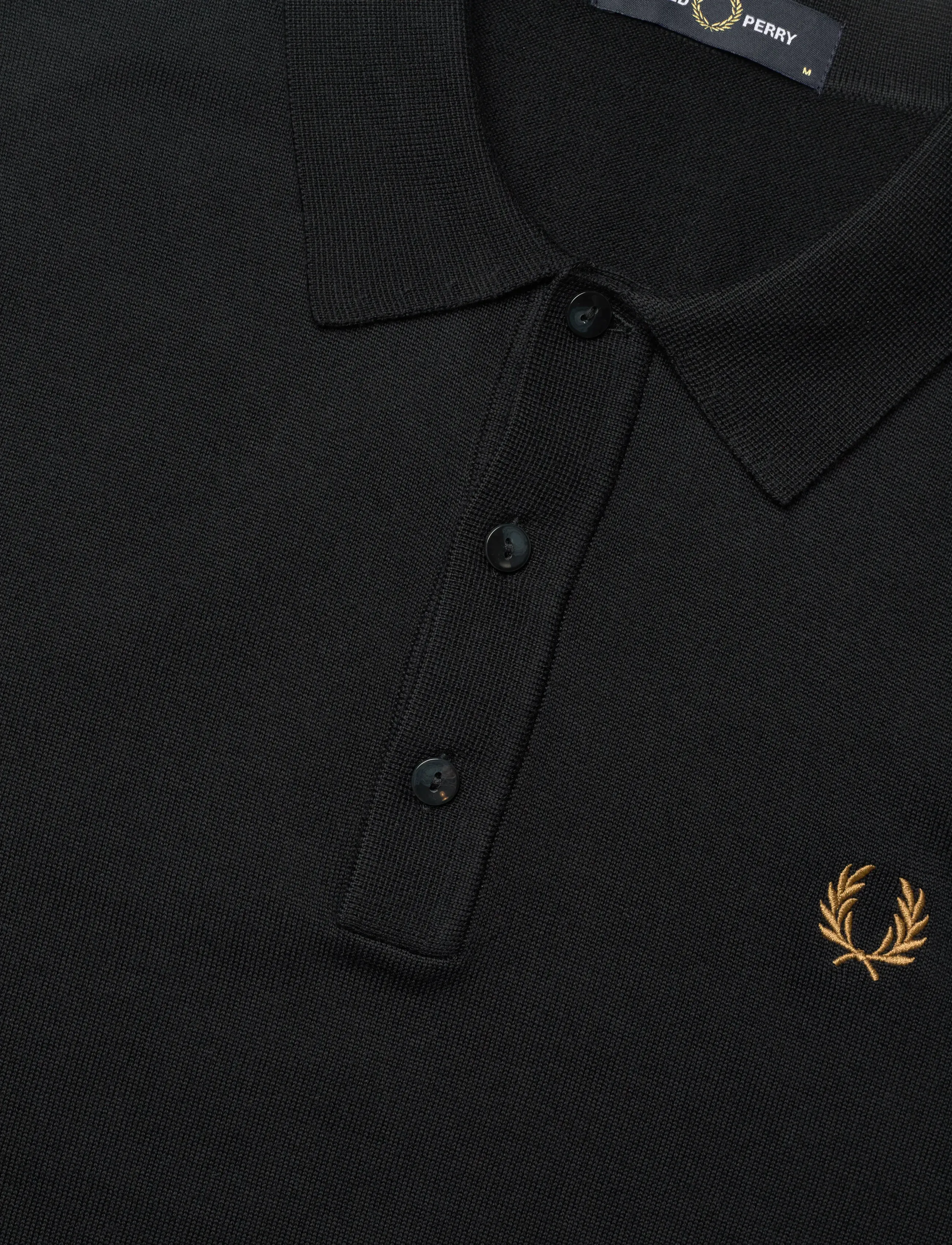 Fred Perry - COTTON KNITTED SHIRT - kootud polosärgid - black - 5