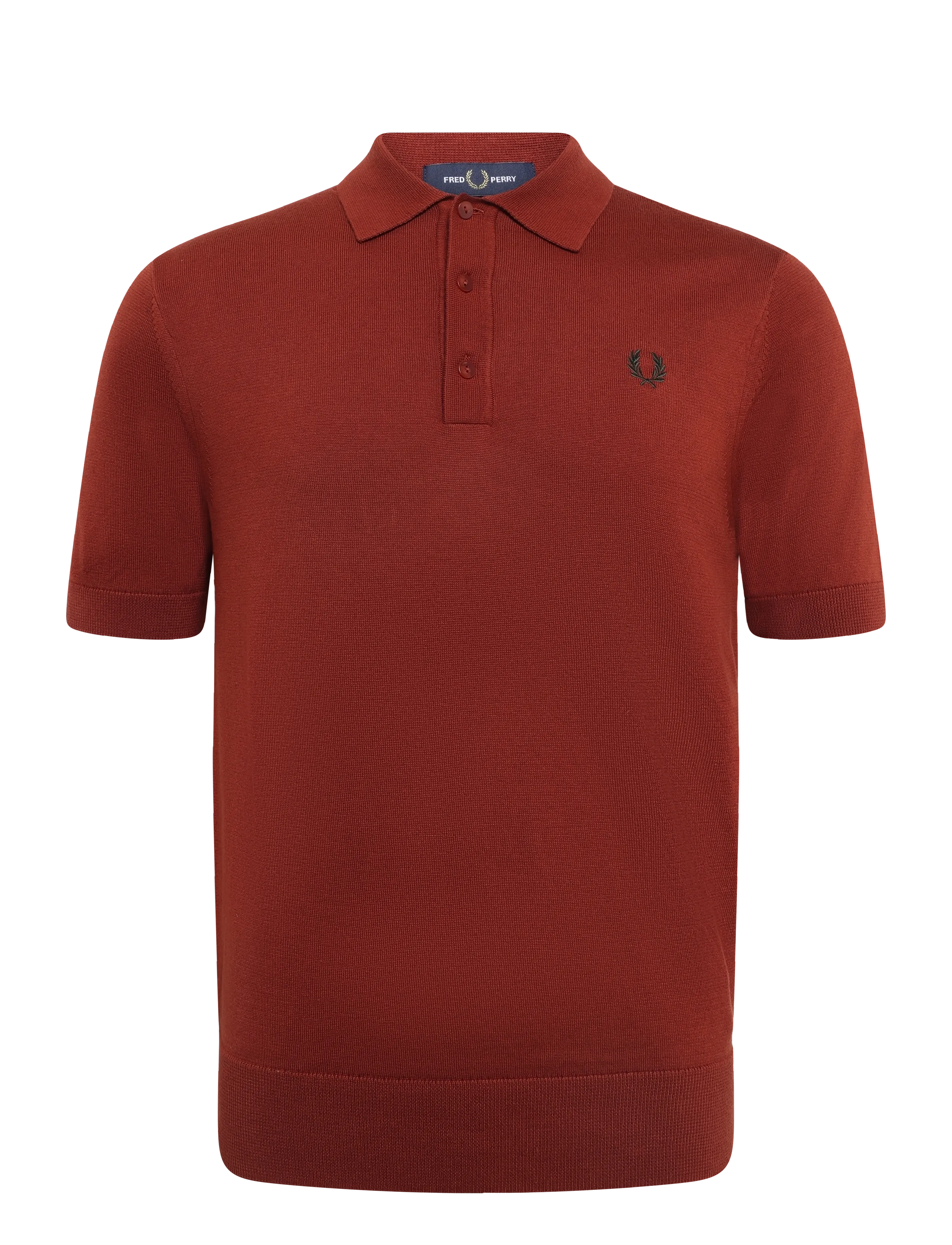 Fred Perry COTTON KNITTED SHIRT - Strik - BRANDY / burgundy