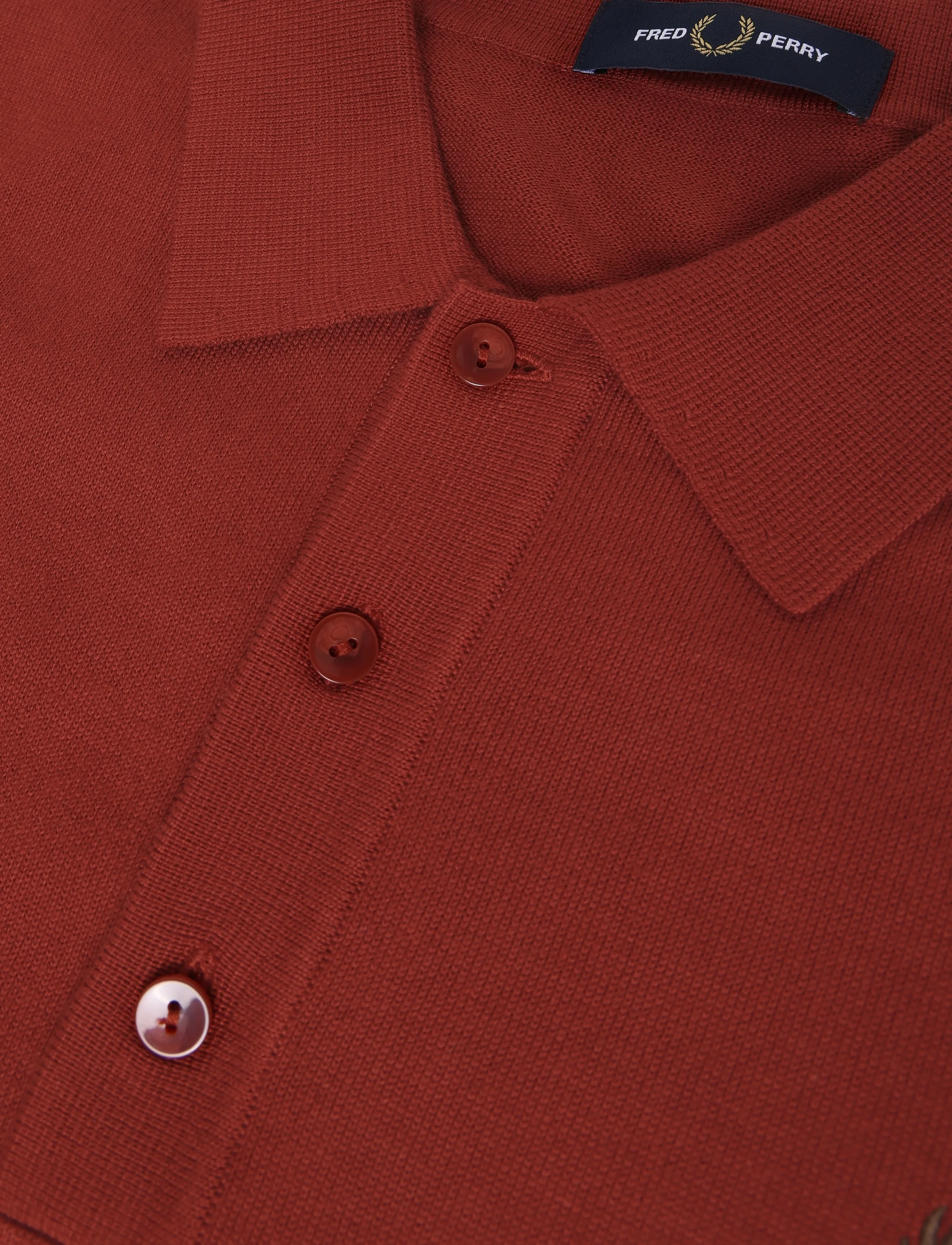 Fred Perry - COTTON KNITTED SHIRT - polostrik - brandy - 4