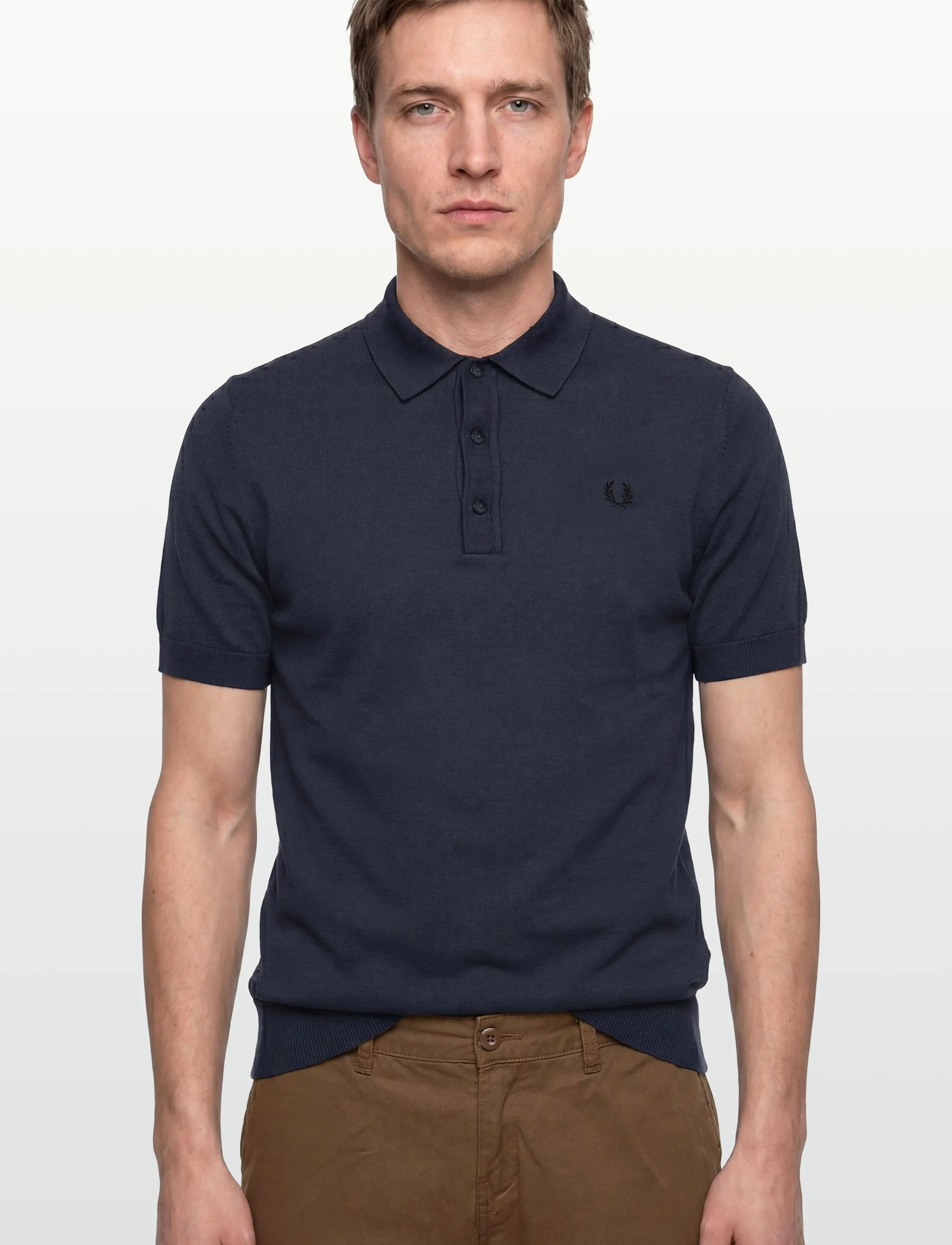 Fred Perry - COTTON KNITTED SHIRT - knitted polos - dark airforce - 3