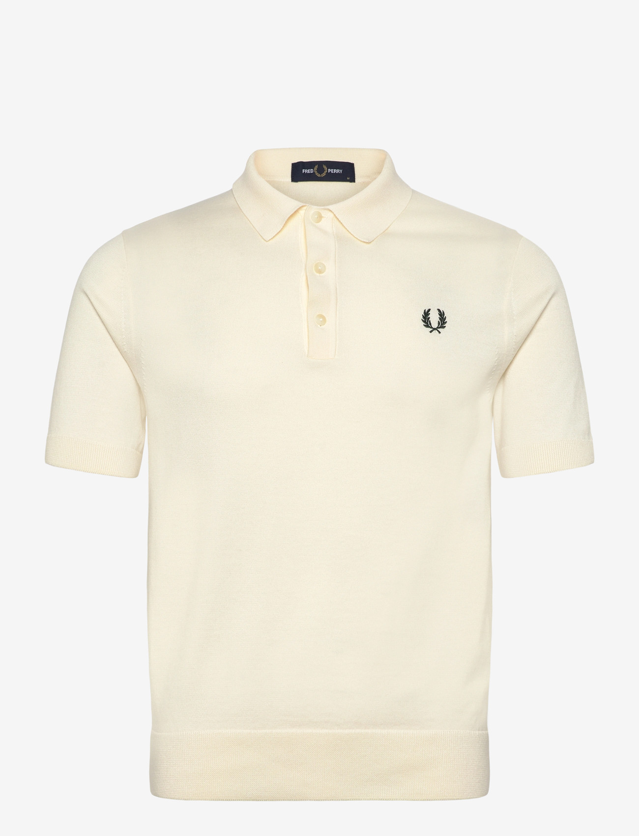 Fred Perry - COTTON KNITTED SHIRT - kootud polosärgid - ecru - 0