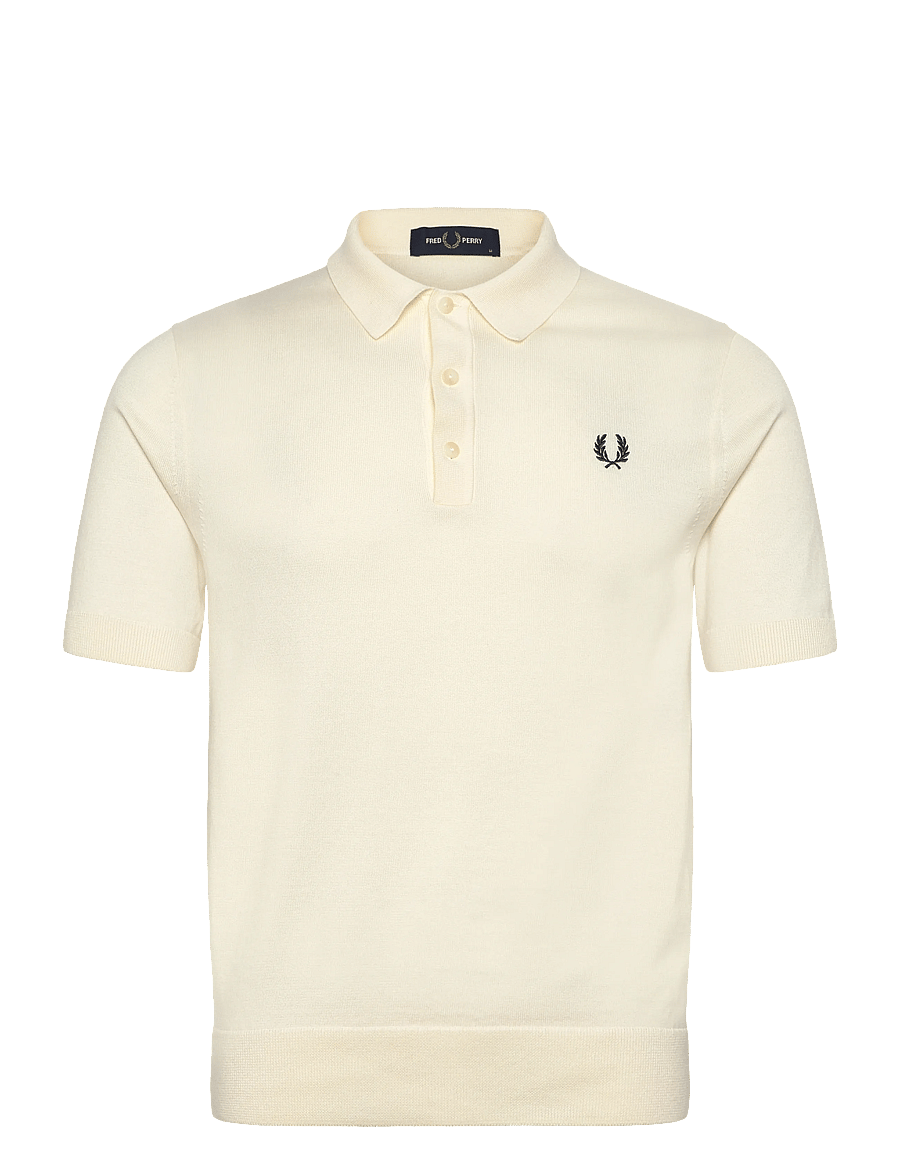 Fred Perry - COTTON KNITTED SHIRT - kootud polosärgid - ecru - 0