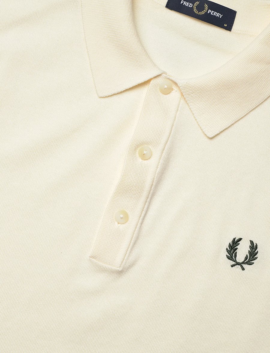 Fred Perry - COTTON KNITTED SHIRT - kootud polosärgid - ecru - 2