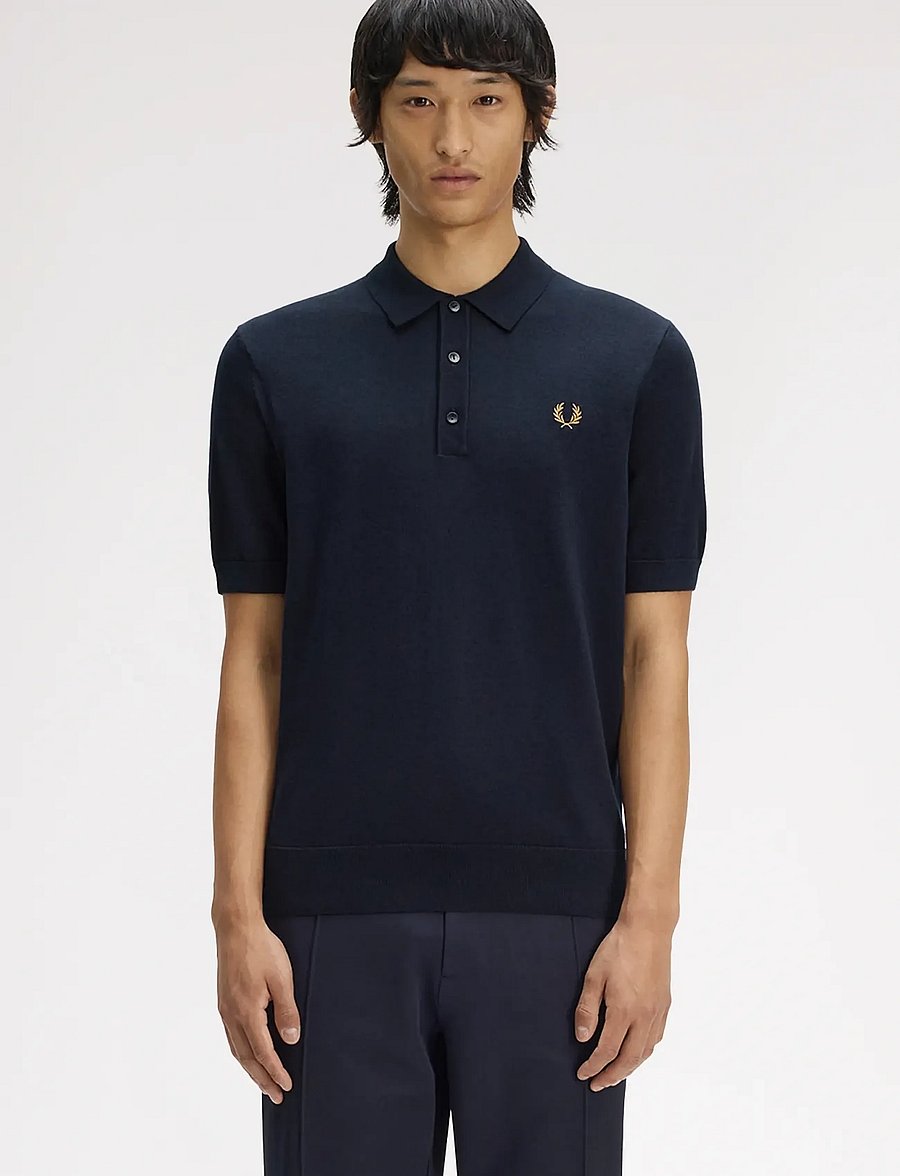 Fred Perry - COTTON KNITTED SHIRT - kootud polosärgid - navy - 0