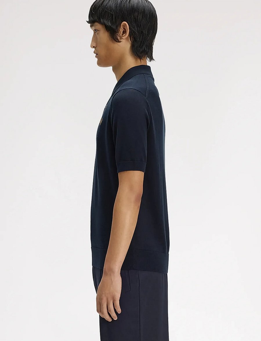 Fred Perry - COTTON KNITTED SHIRT - kootud polosärgid - navy - 3