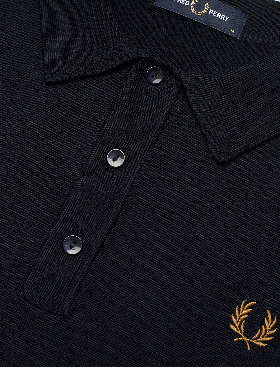 Fred Perry - COTTON KNITTED SHIRT - kootud polosärgid - navy - 4
