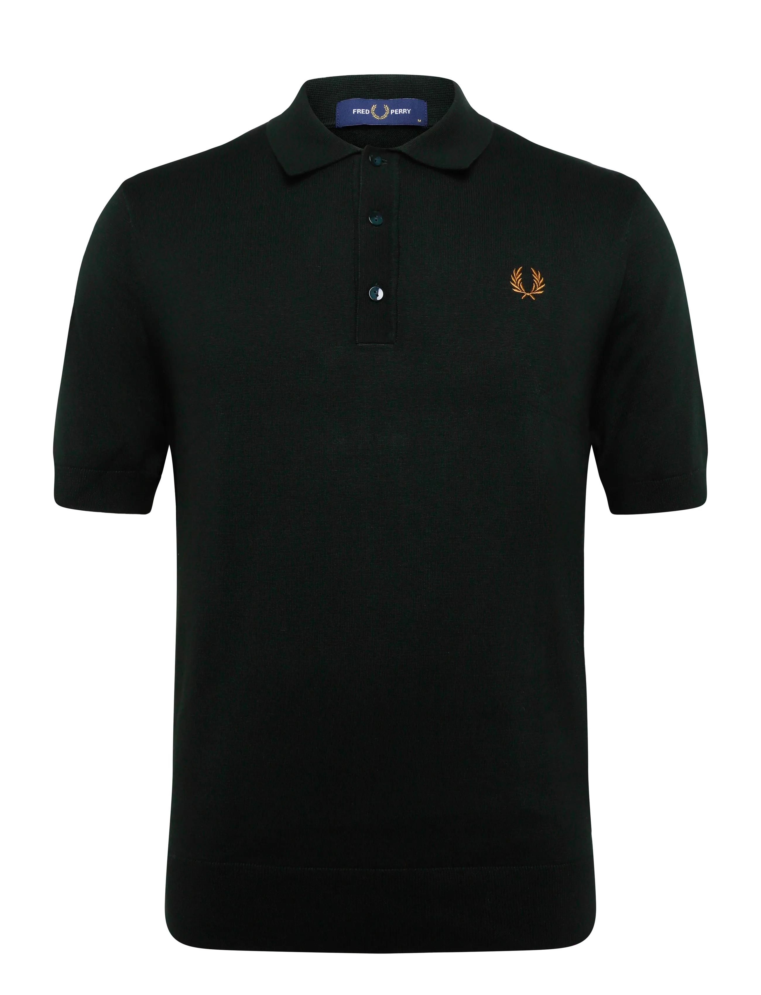 Fred Perry COTTON KNITTED SHIRT - Strik - NIGHT GREEN / green