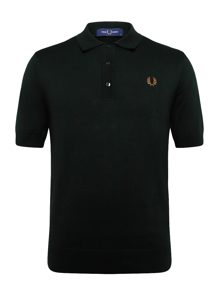Fred Perry - COTTON KNITTED SHIRT - langärmlige strick-polohemden - night green - 1