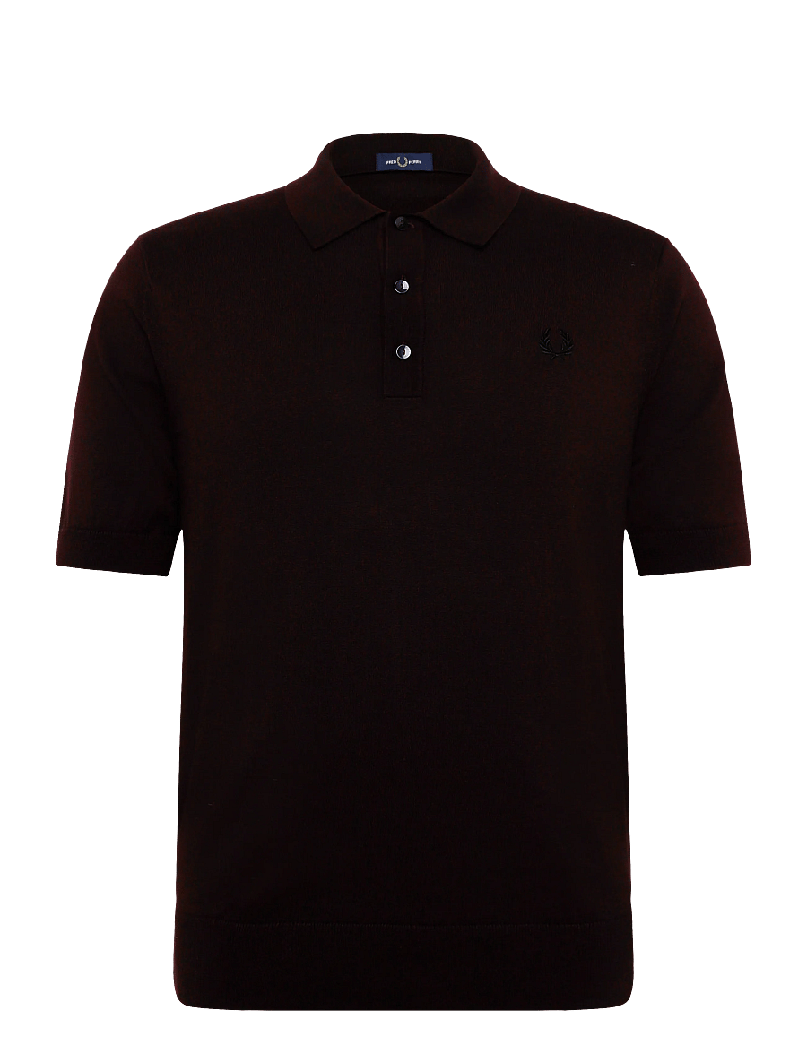 Fred Perry - COTTON KNITTED SHIRT - langärmlige strick-polohemden - rich brown - 1