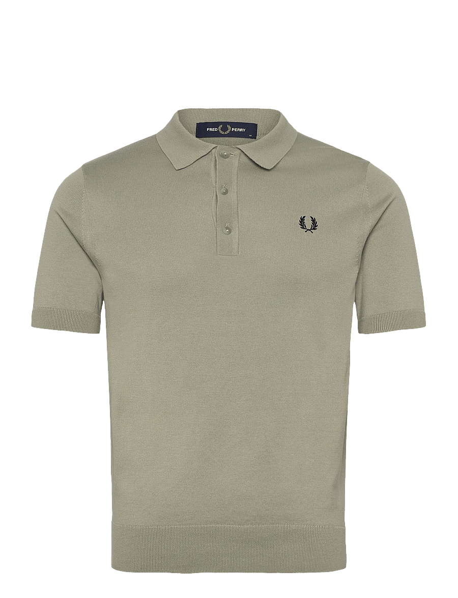Fred Perry - COTTON KNITTED SHIRT - langärmlige strick-polohemden - seagrass - 1
