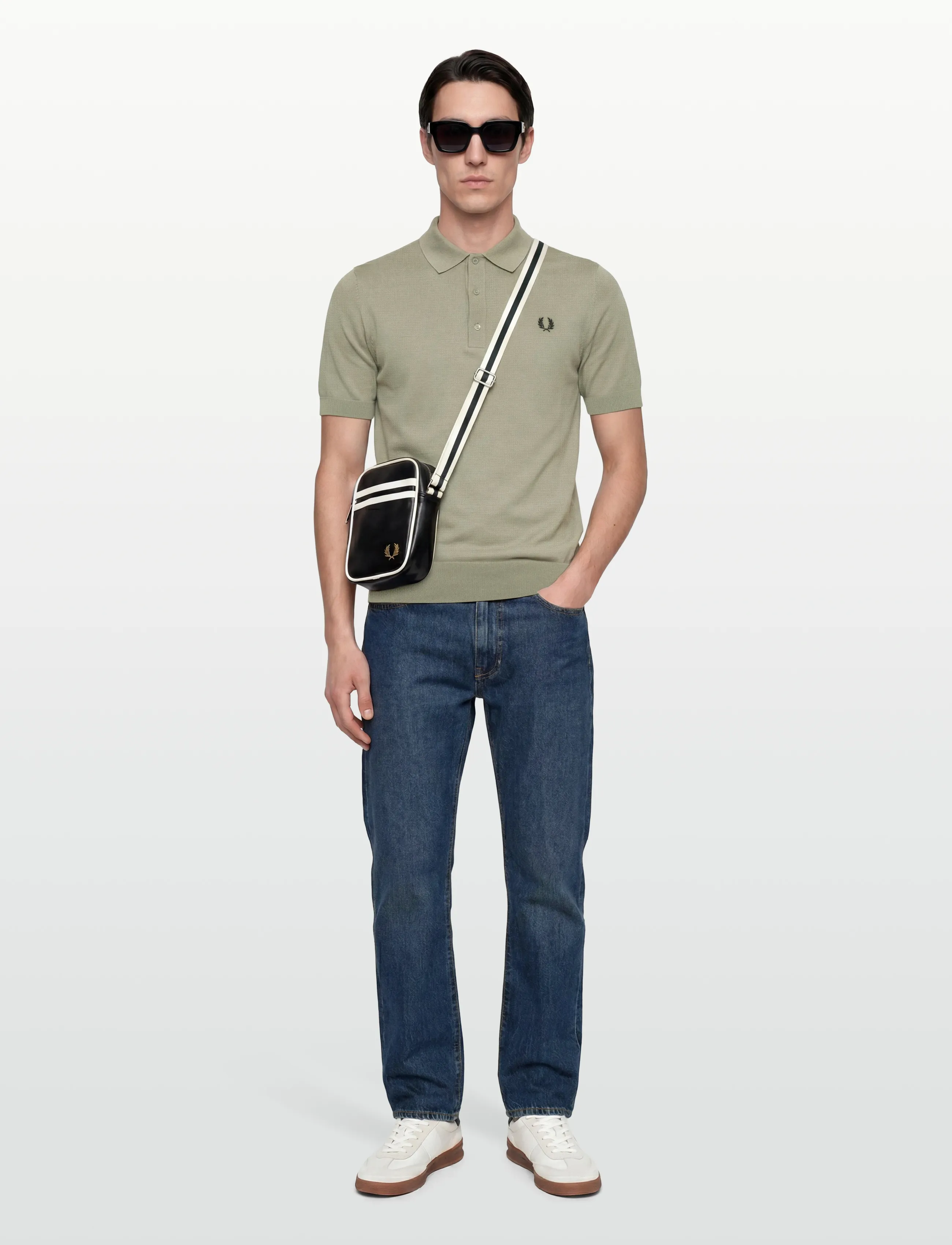 Fred Perry - COTTON KNITTED SHIRT - stickade pikéer - seagrass - 0