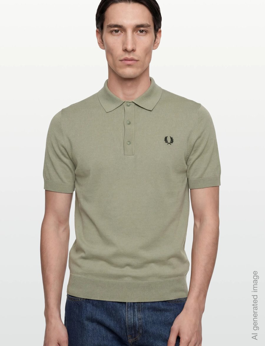 Fred Perry - COTTON KNITTED SHIRT - langärmlige strick-polohemden - seagrass - 3