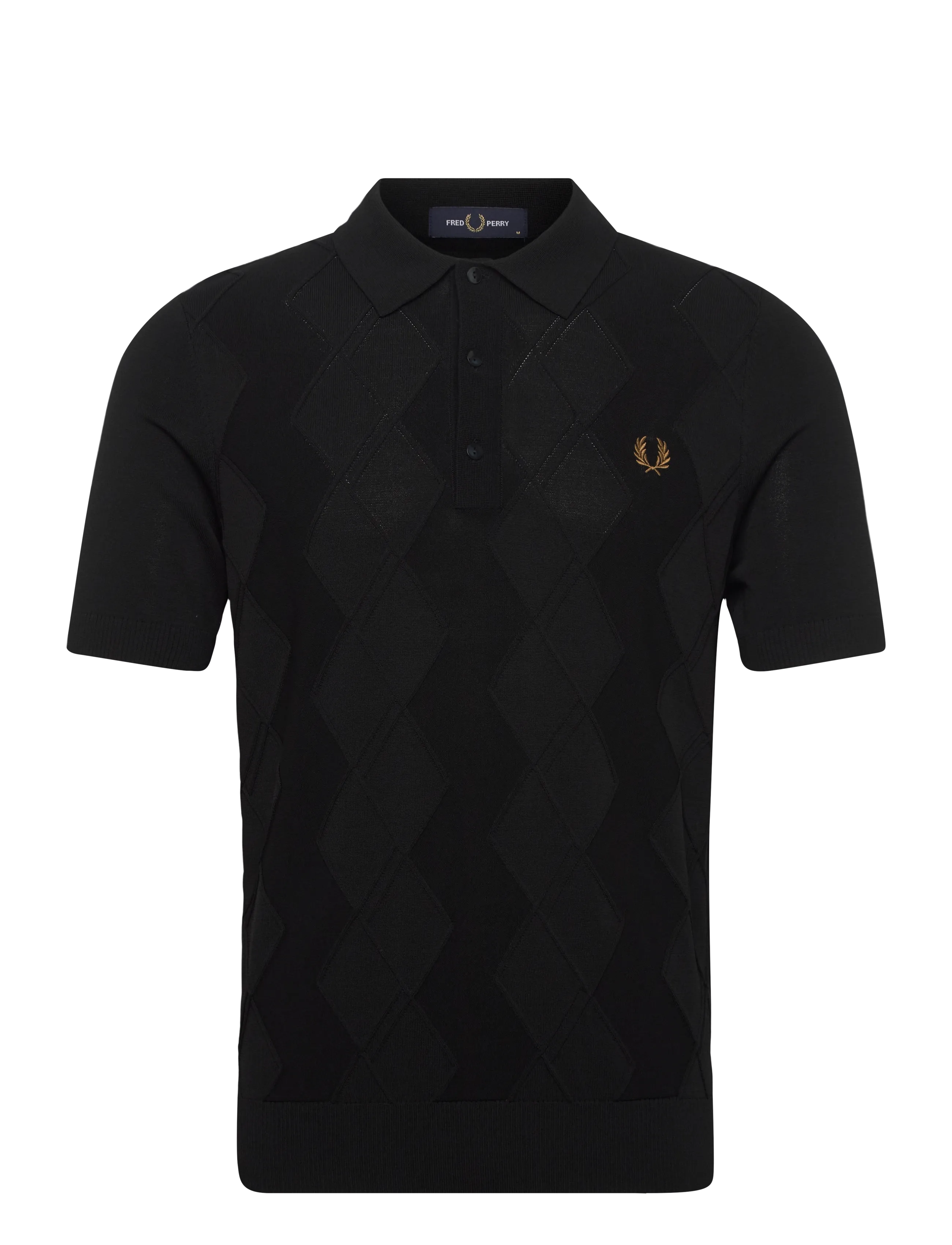 FRED PERRY Cable Strick Shirt Schwarz - S - Herren
