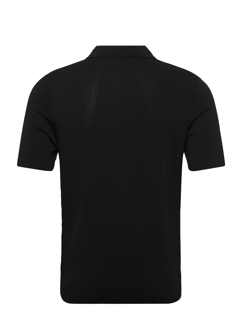 Fred Perry - CABLE KNITTED SHIRT - kootud polosärgid - black - 2