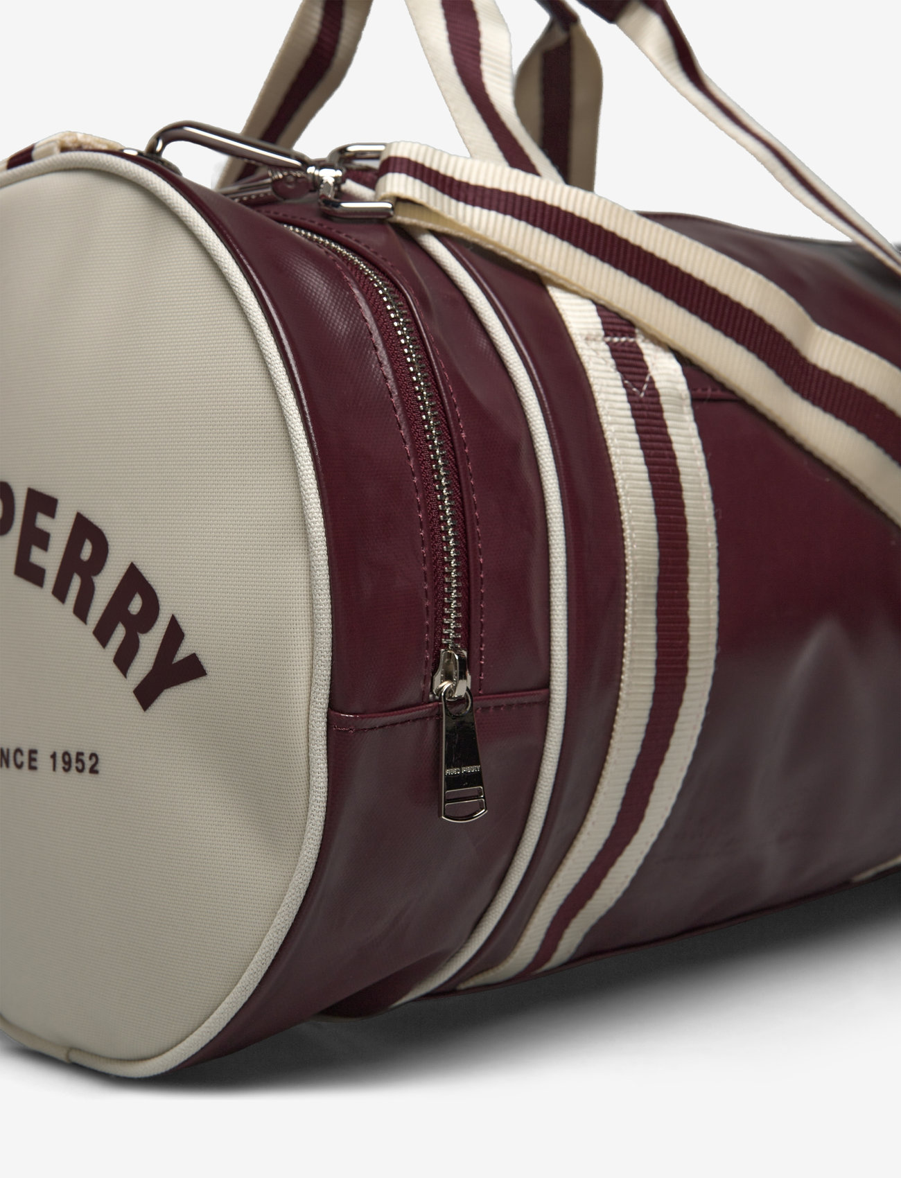 Fred Perry - CLASSIC BARREL BAG - overnight bags - oxblood/ ecru - 3
