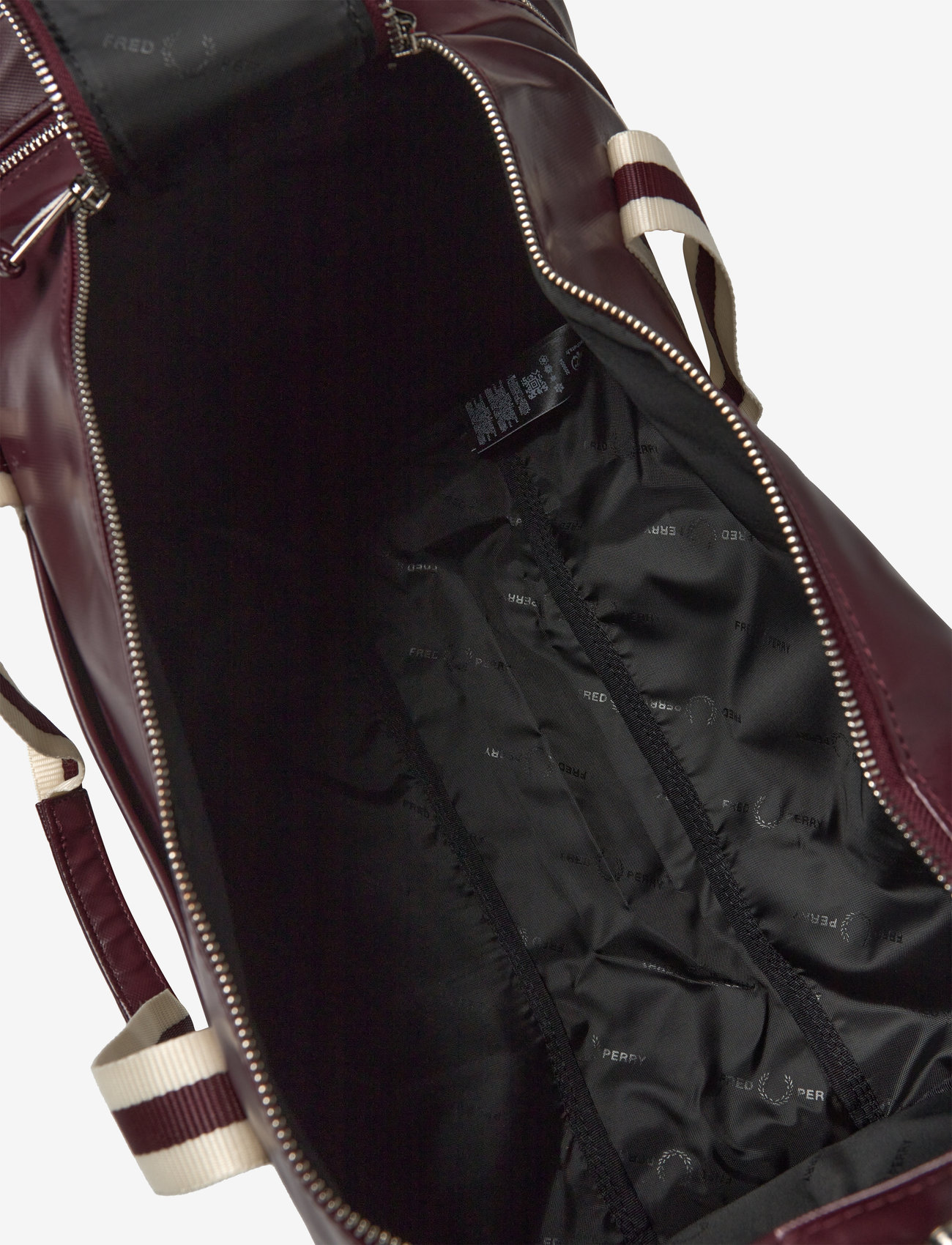 Fred Perry - CLASSIC BARREL BAG - overnight bags - oxblood/ ecru - 4
