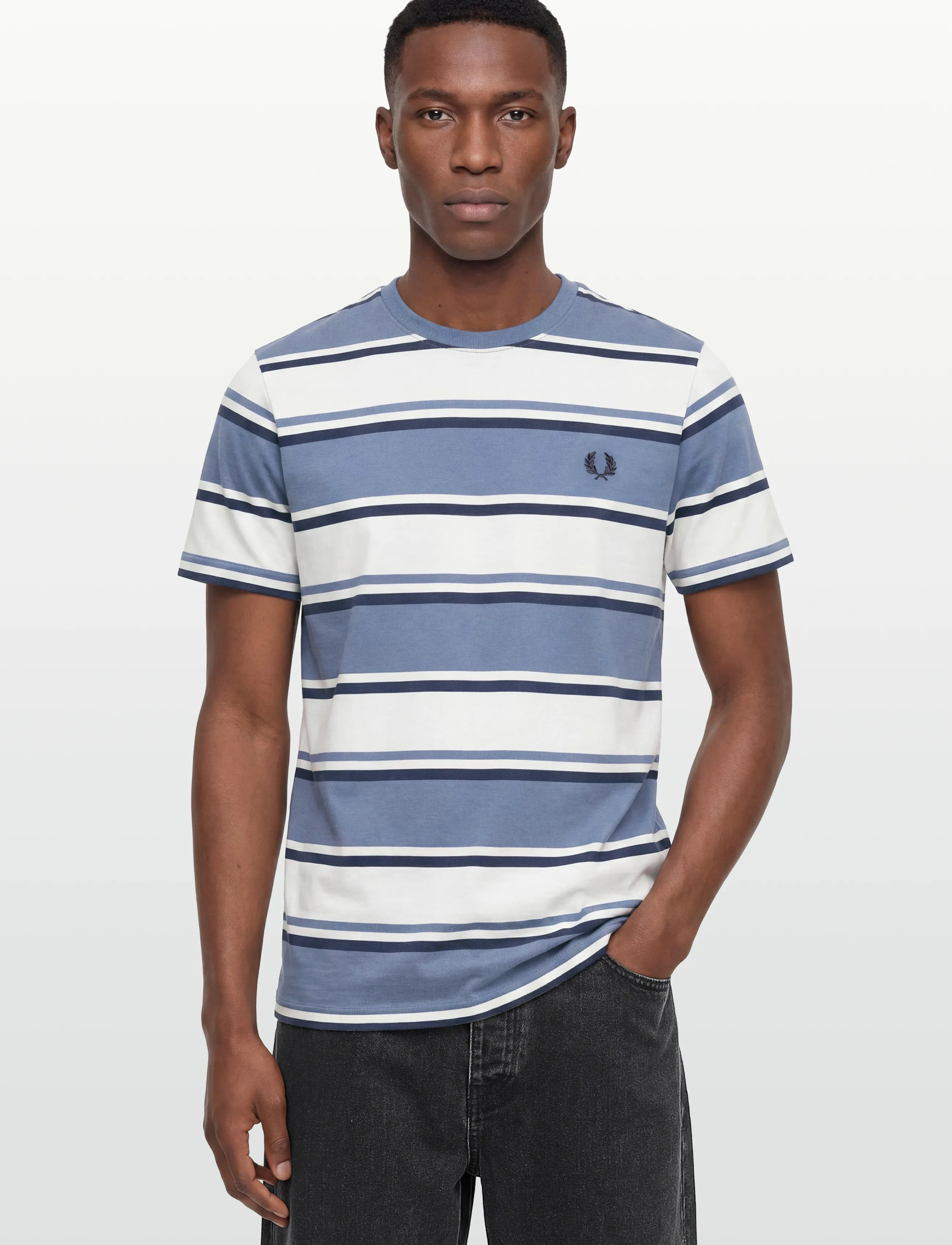 Fred Perry - BOLD STRIPED T-SHIRT - kortärmade t-shirts - ace blue - 3
