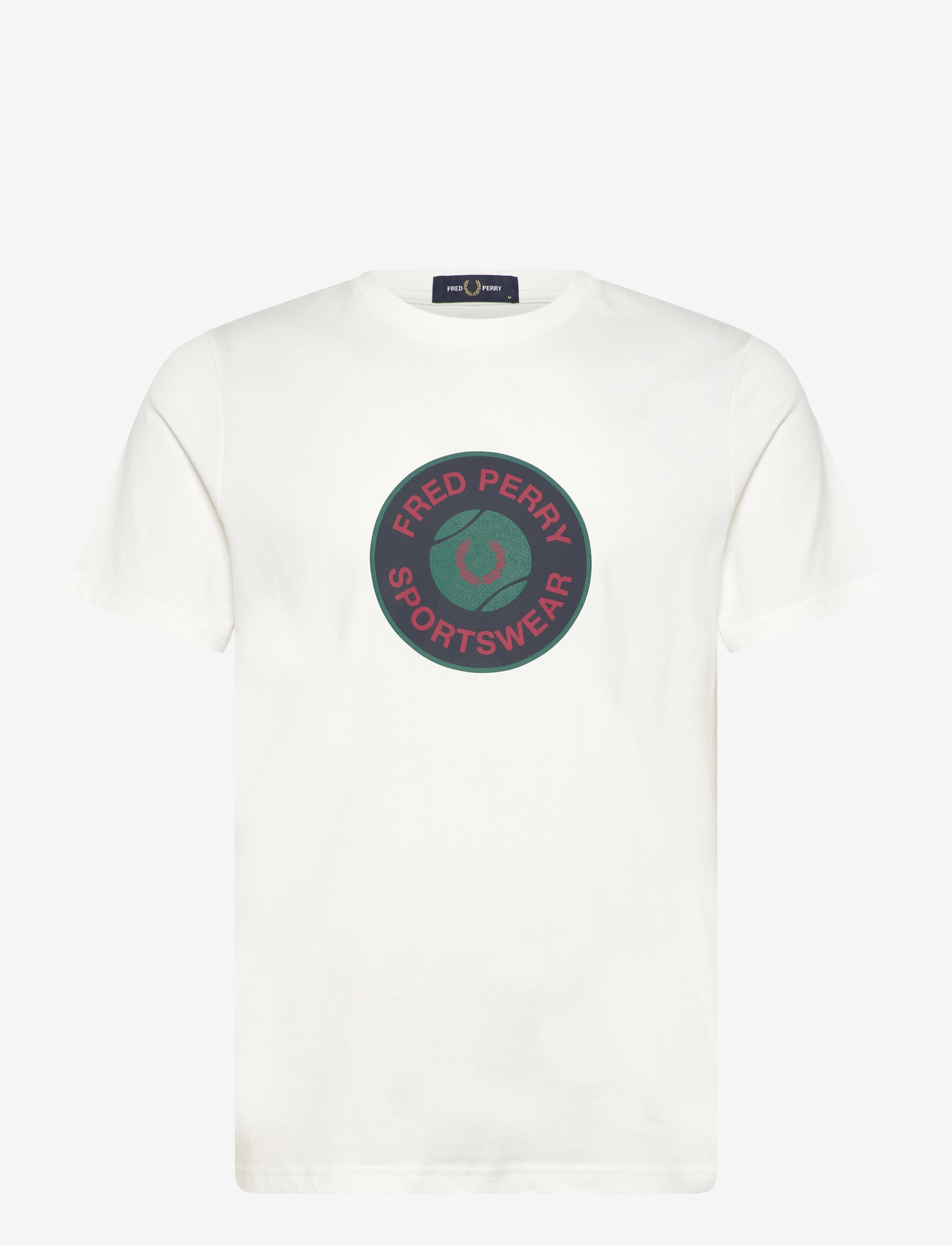 Fred Perry - TENNIS BADGE GRAPHIC TEE - alussärgid ja t-särgid - snow white - 0