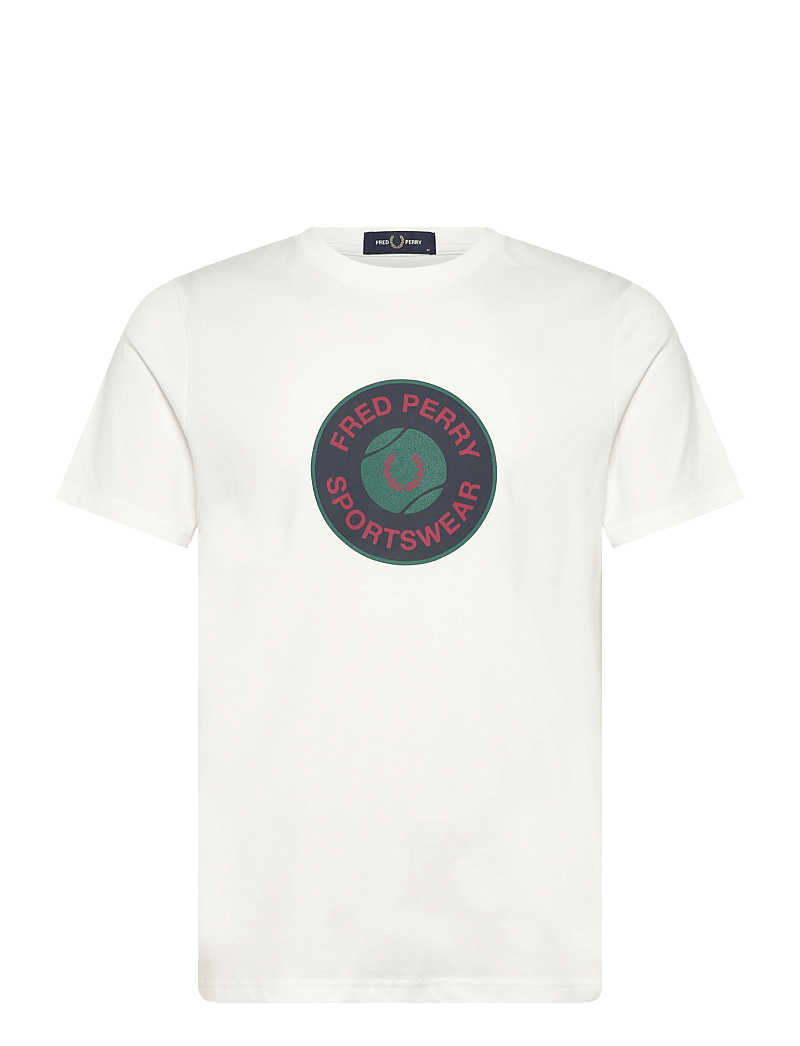 Fred Perry - TENNIS BADGE GRAPHIC TEE - alussärgid ja t-särgid - snow white - 0