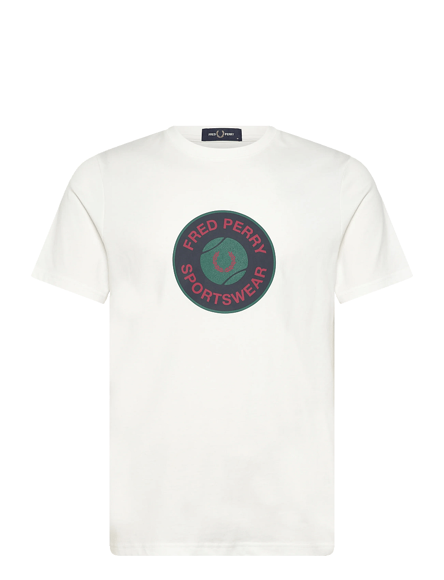 Fred Perry - TENNIS BADGE GRAPHIC TEE - snow white - 1