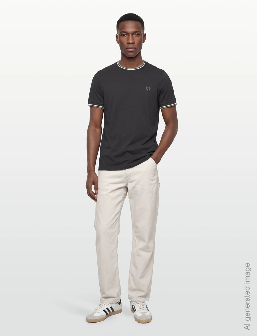Fred Perry - TWIN TIPPED T-SHIRT - short-sleeved t-shirts - ancgy/ec/sgrs - 0