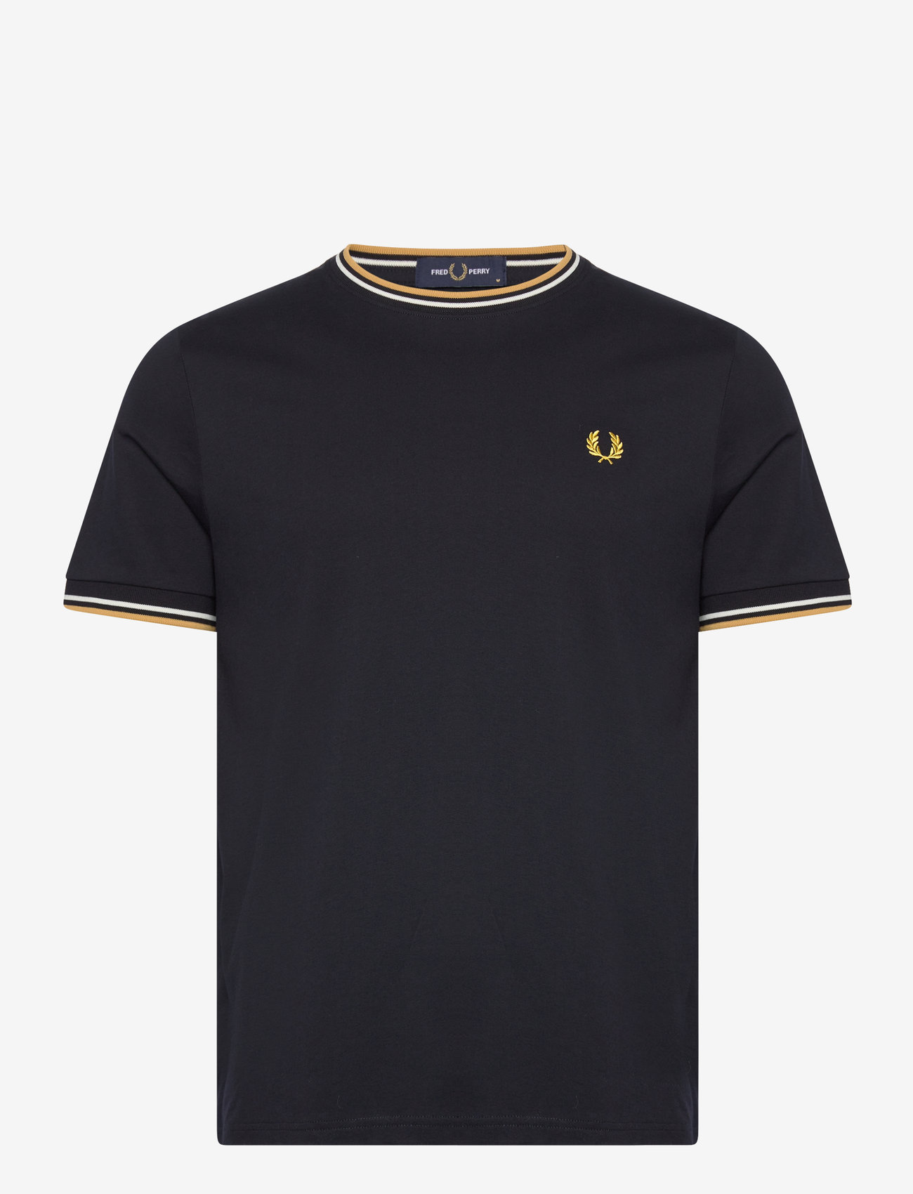 Fred Perry - TWIN TIPPED T-SHIRT - kortärmade t-shirts - navy/ecru/honeycomb - 1